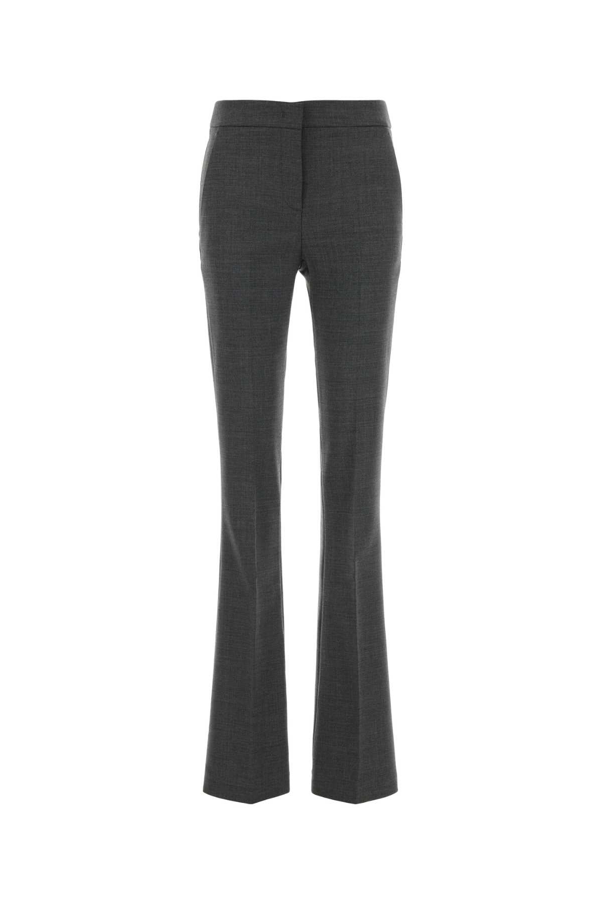 Blumarine Women Grey Stretch Gabardine Pant BLUMARINE