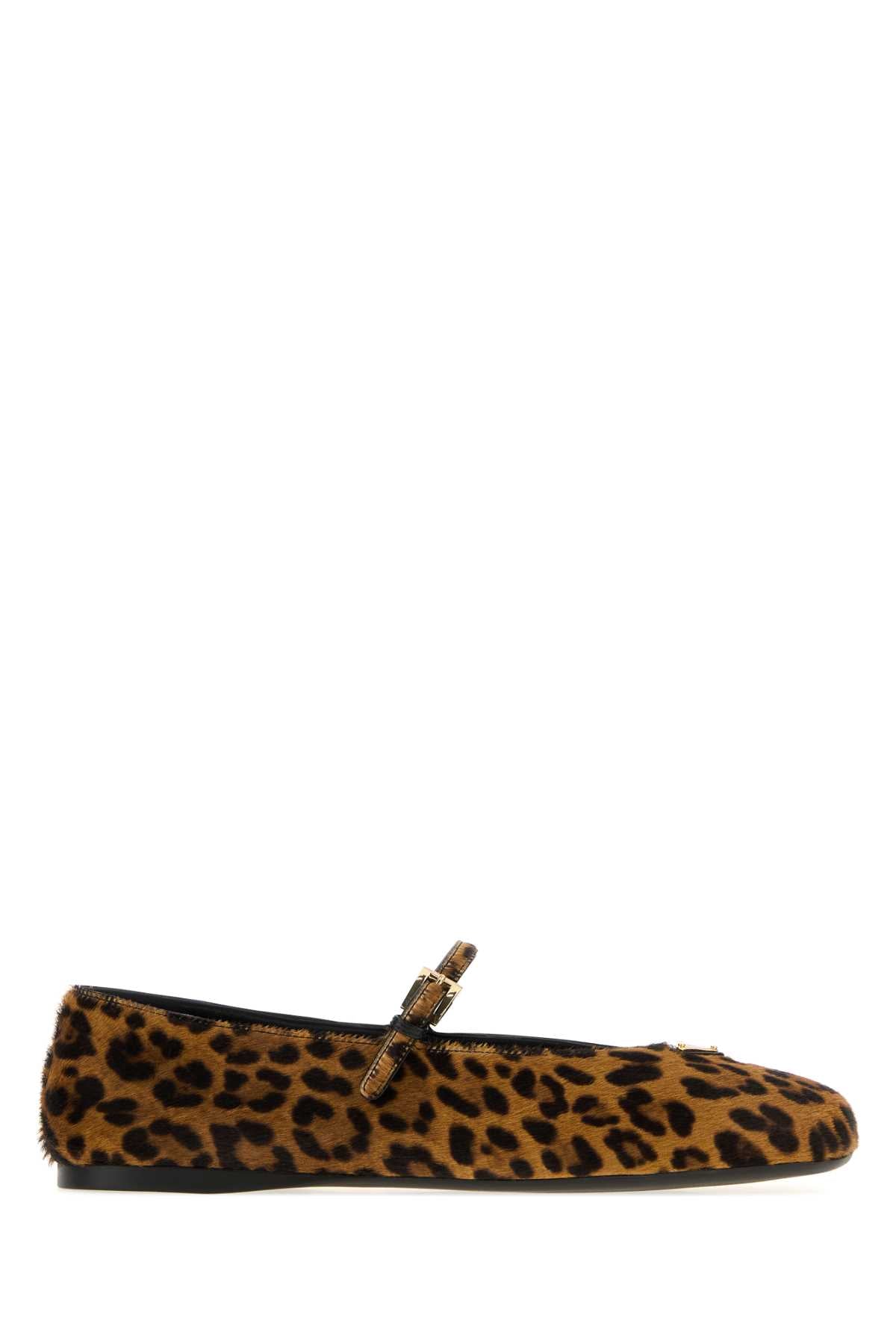 Prada Women Printed Calf Hair Ballerinas PRADA