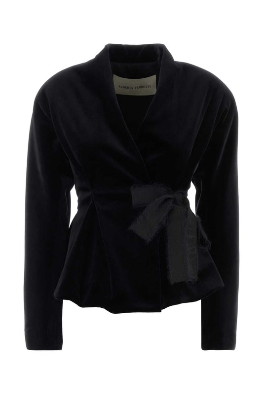 Alberta Ferretti Women Black Velvet Blazer ALBERTA FERRETTI