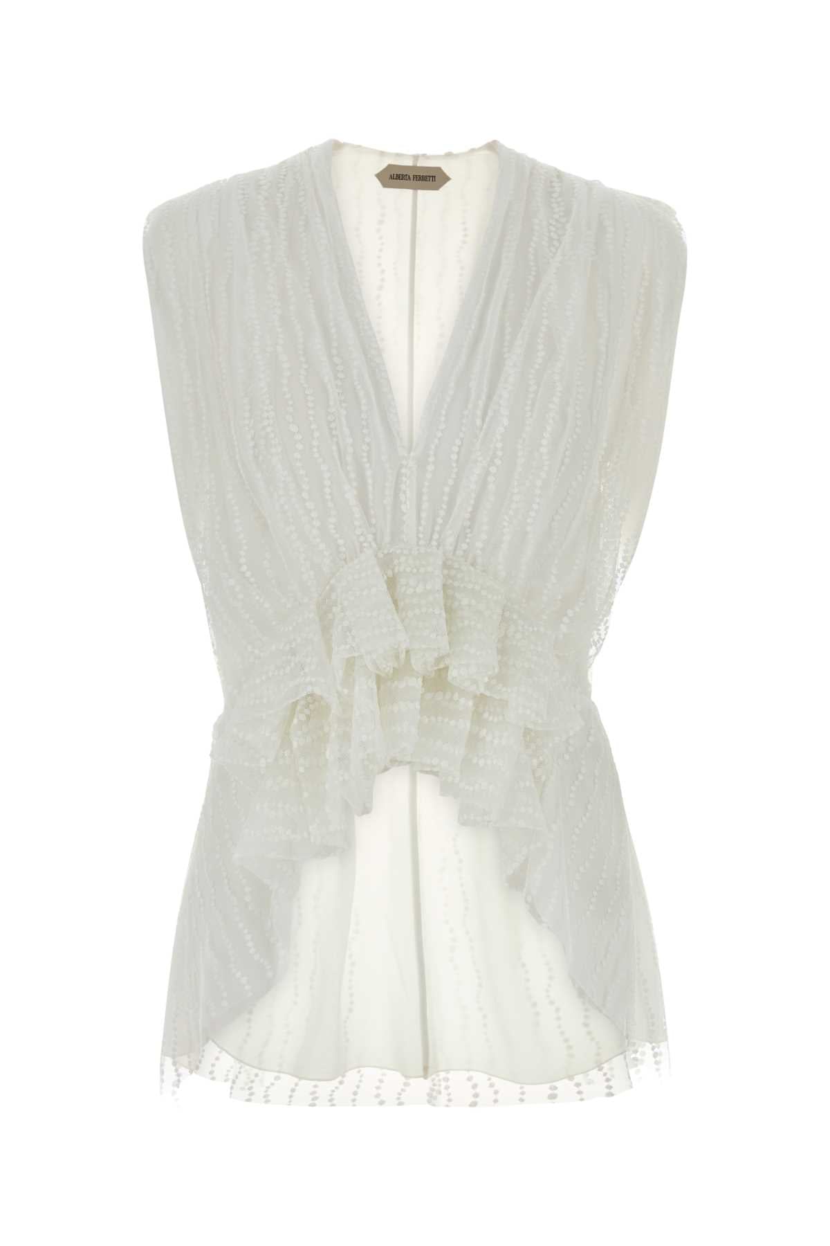 Alberta Ferretti Women White Mesh Top ALBERTA FERRETTI