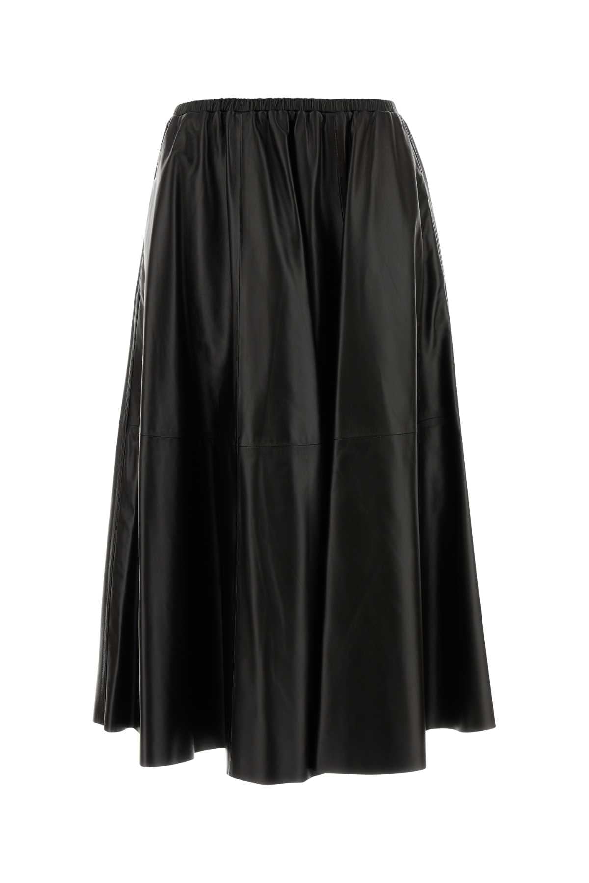 Alberta Ferretti Women Dark Brown Leather Skirt ALBERTA FERRETTI