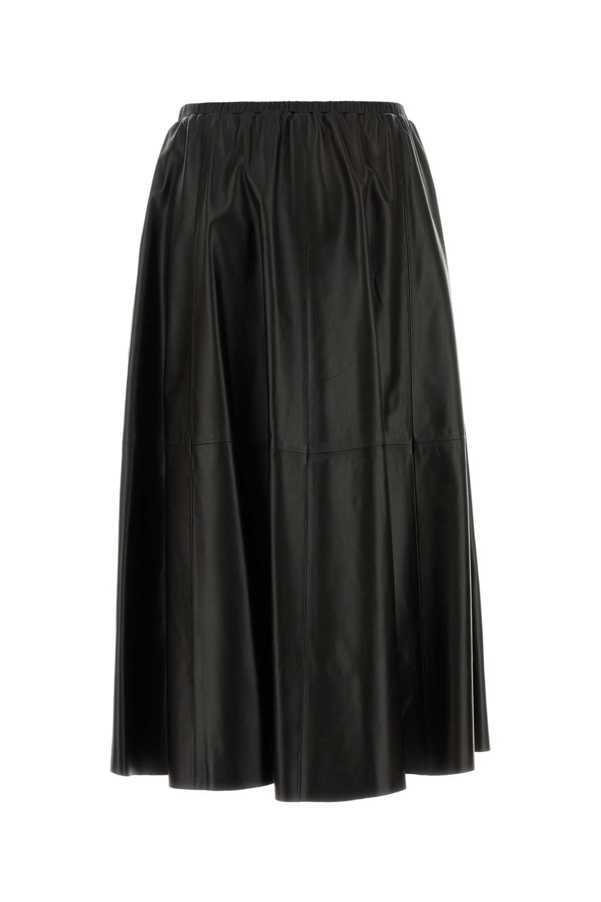 Alberta Ferretti Women Dark Brown Leather Skirt ALBERTA FERRETTI