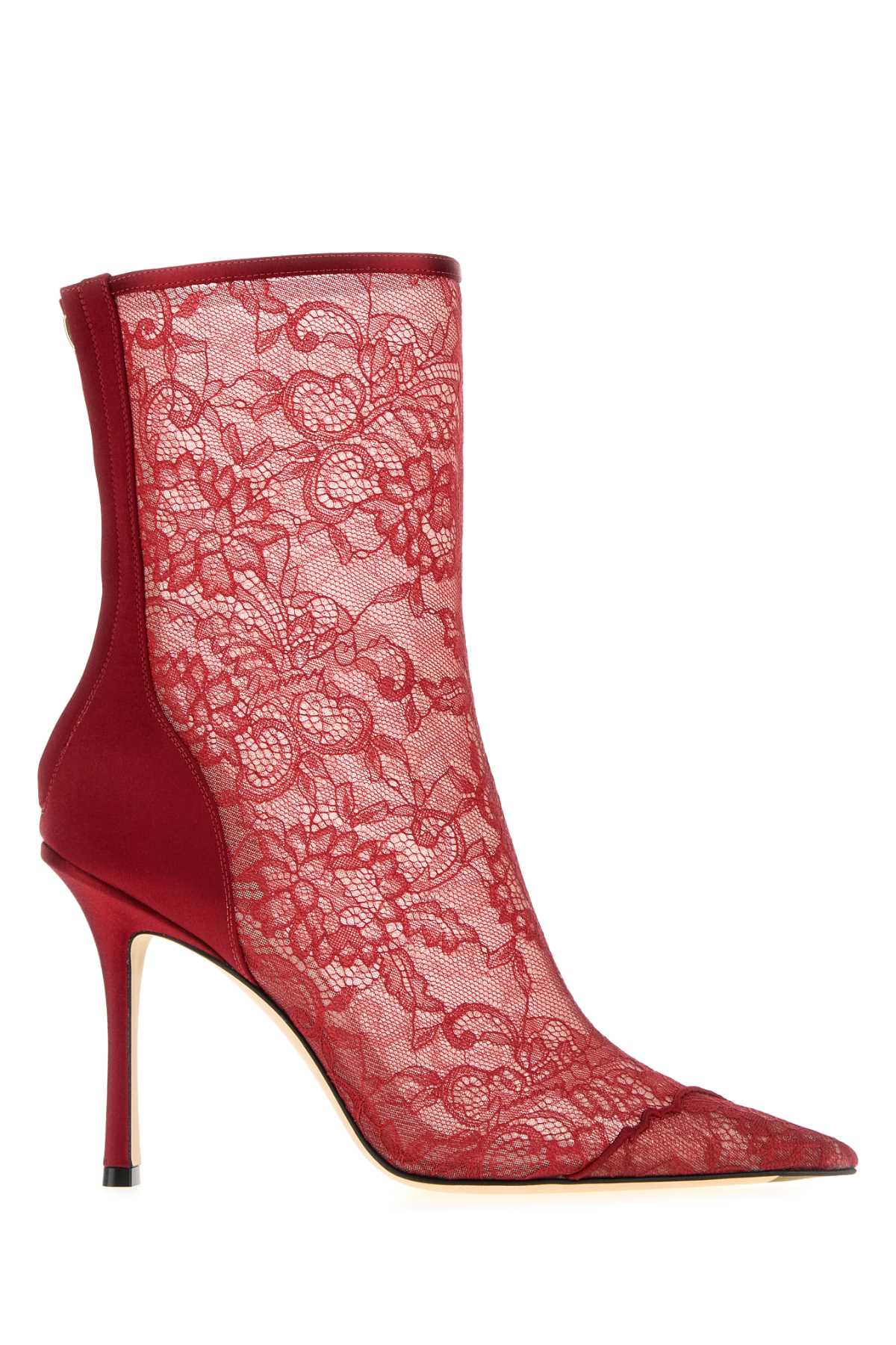 Jimmy Choo Women Red Lace Faiz Ankle Boots JIMMY CHOO