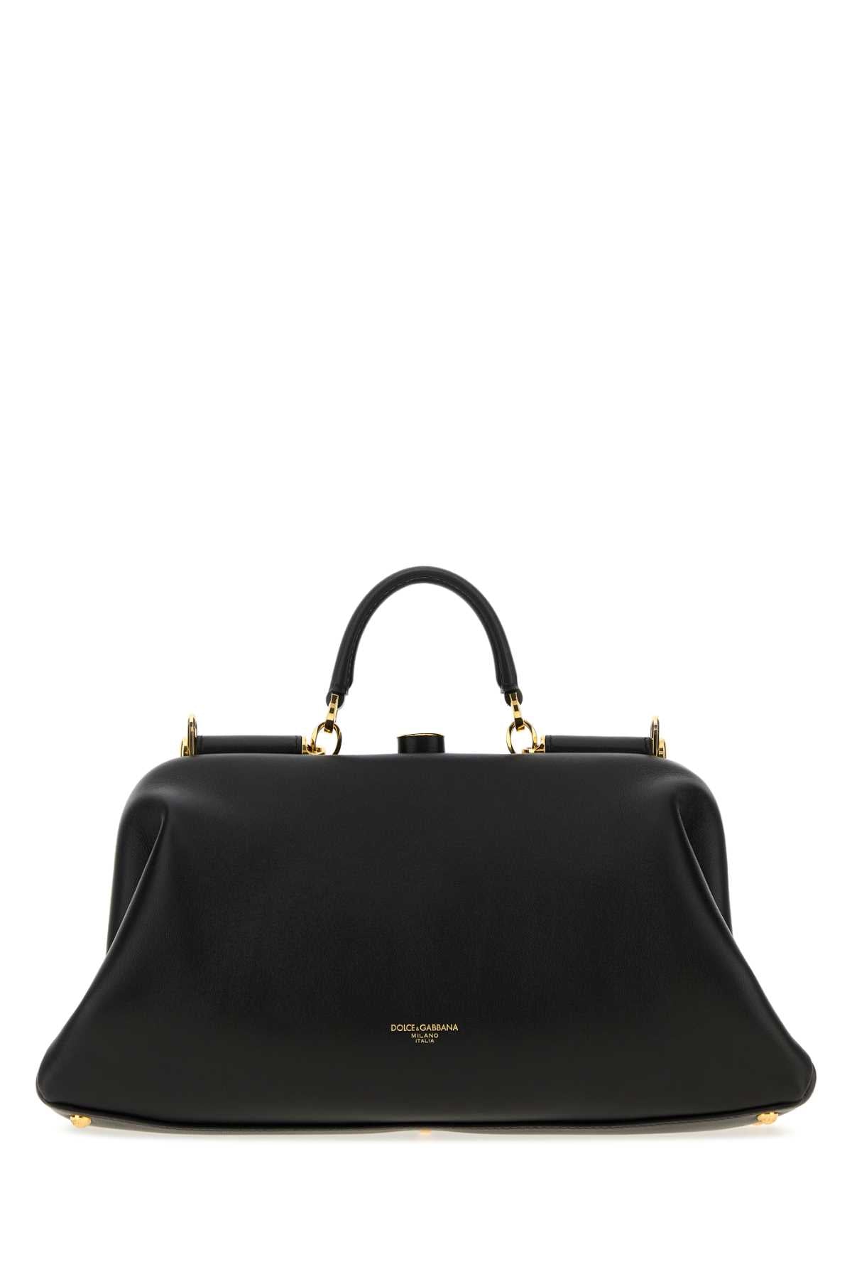 Dolce & Gabbana Women Black Large Nappa Leather Grandma Handbag DOLCE & GABBANA