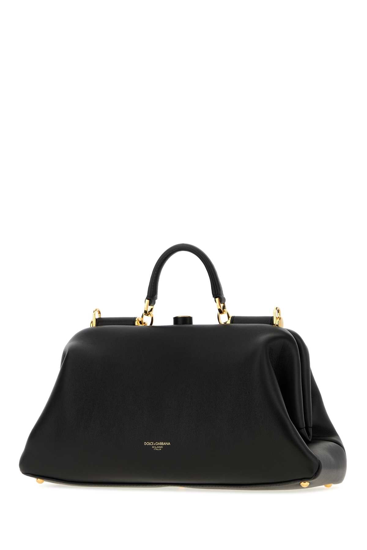 Dolce & Gabbana Women Black Large Nappa Leather Grandma Handbag DOLCE & GABBANA