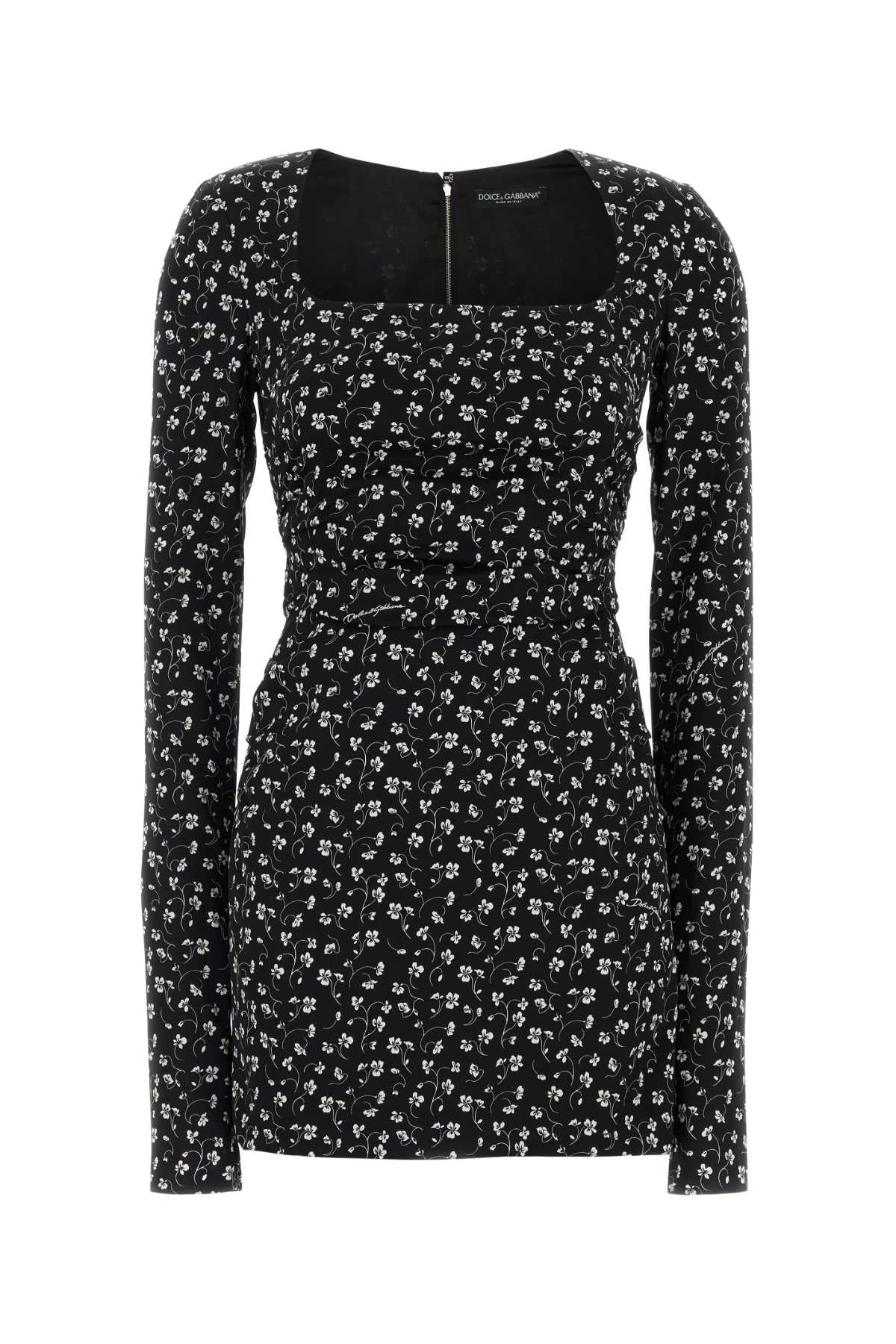 Dolce & Gabbana Women Printed Stretch Silk Mini Dress DOLCE & GABBANA