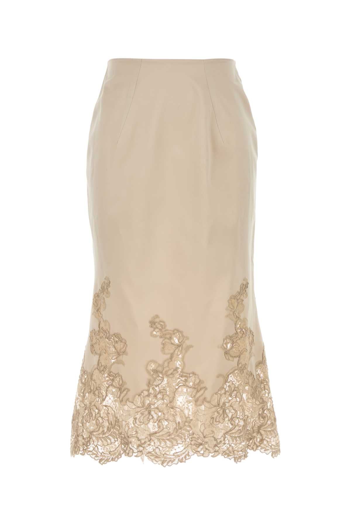Ermanno Scervino Women Sand Satin Skirt ERMANO SCERVINO