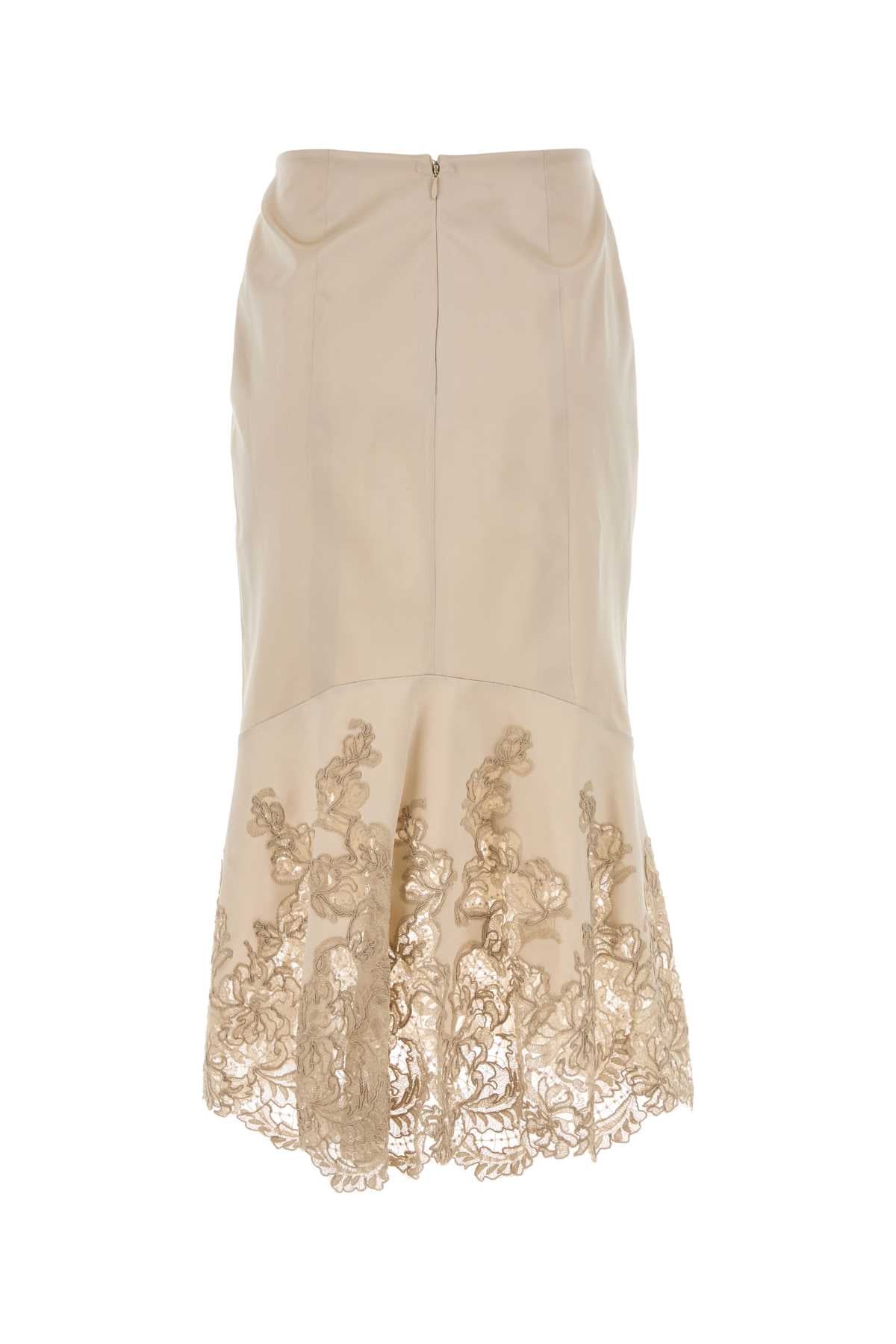 Ermanno Scervino Women Sand Satin Skirt ERMANO SCERVINO