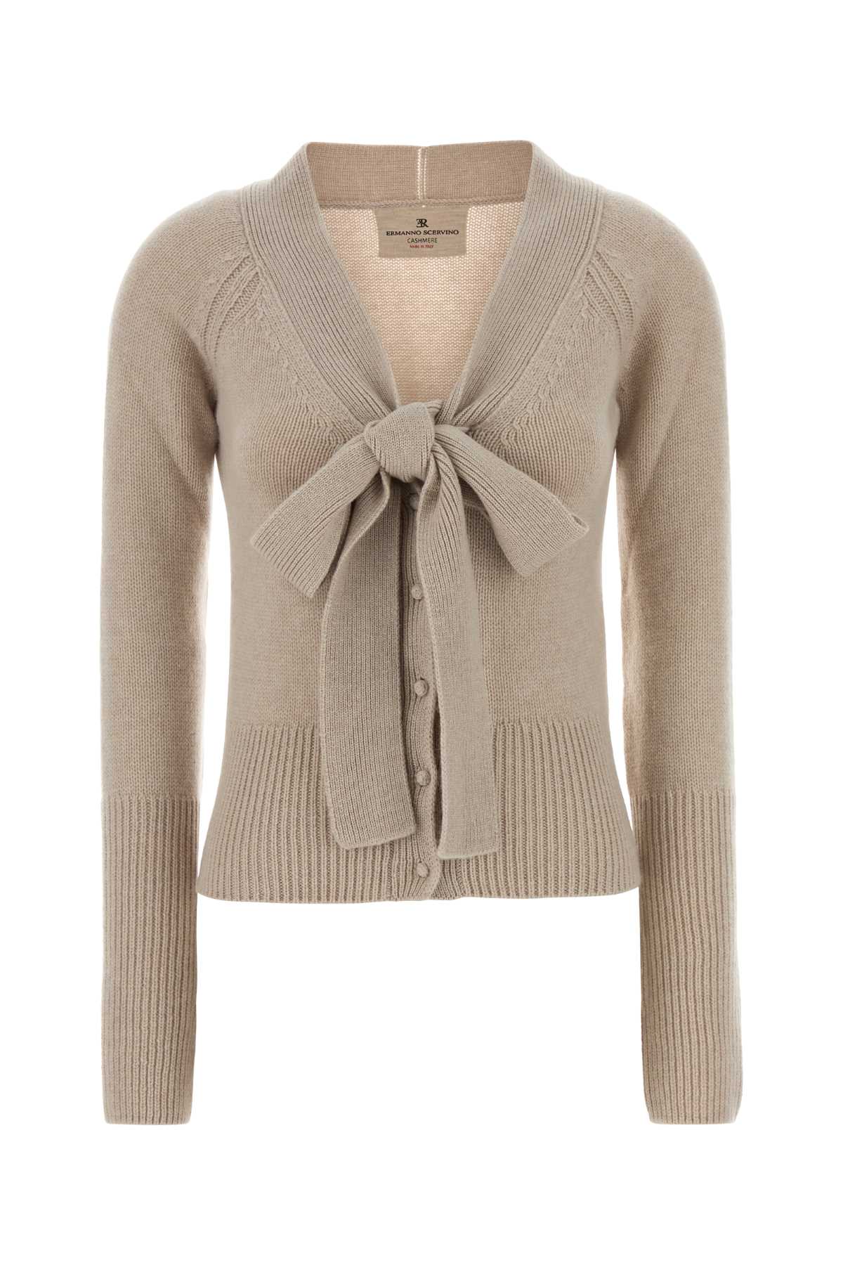 Ermanno Scervino Women Sand Cashmere Cardigan ERMANO SCERVINO