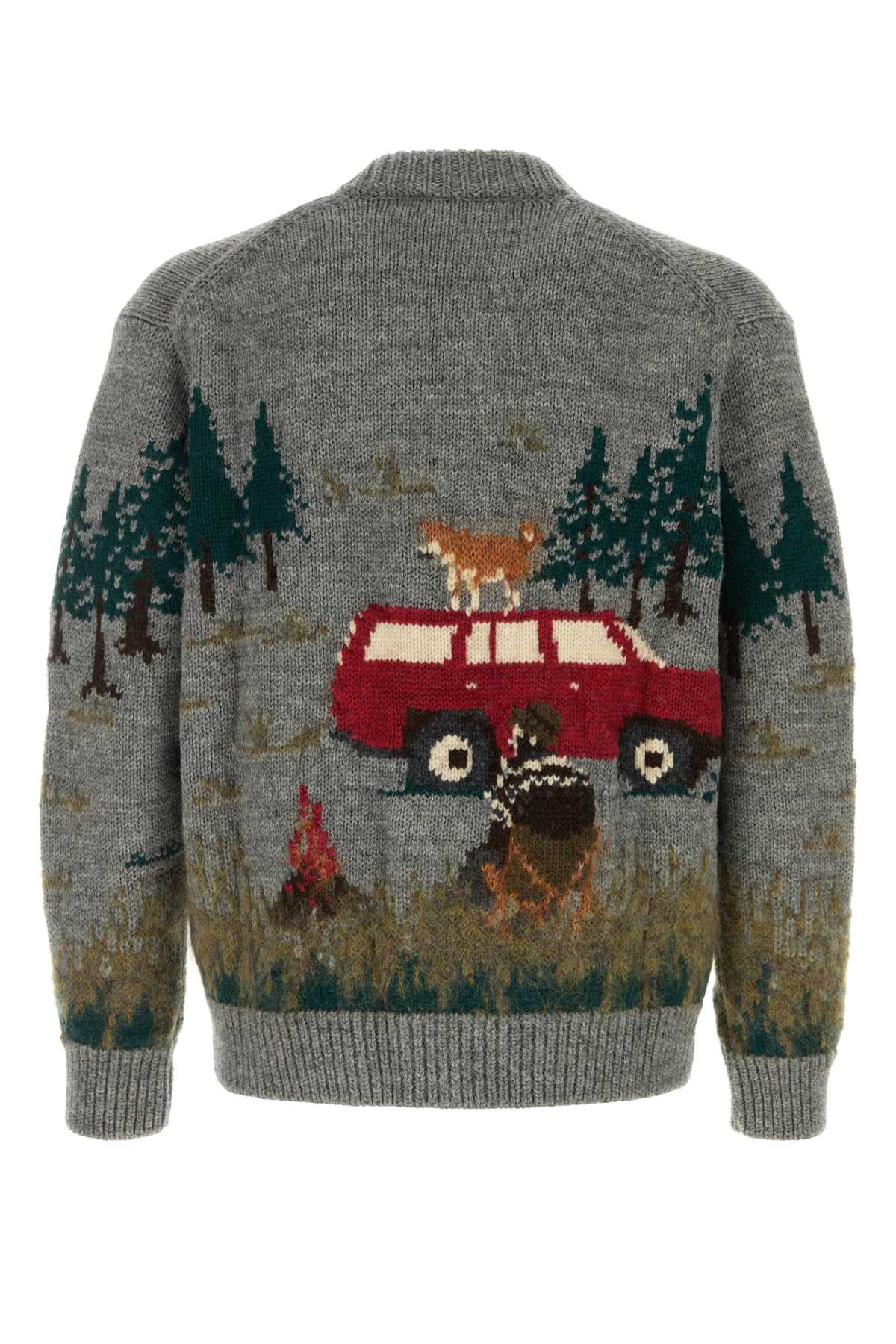 Junya Watanabe Men Embroidered Wool Blend Cardigan JUNYA WATANABE
