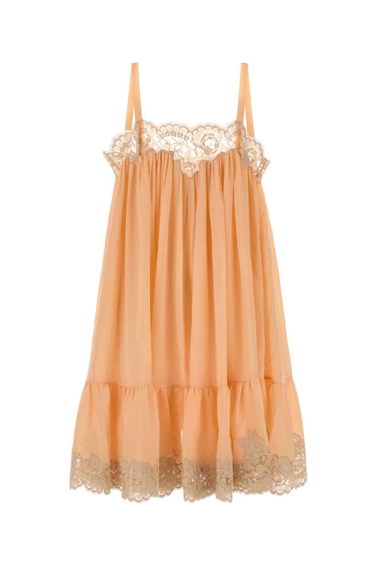 Chloe Women Pastel Orange Georgette Dress CHLOE