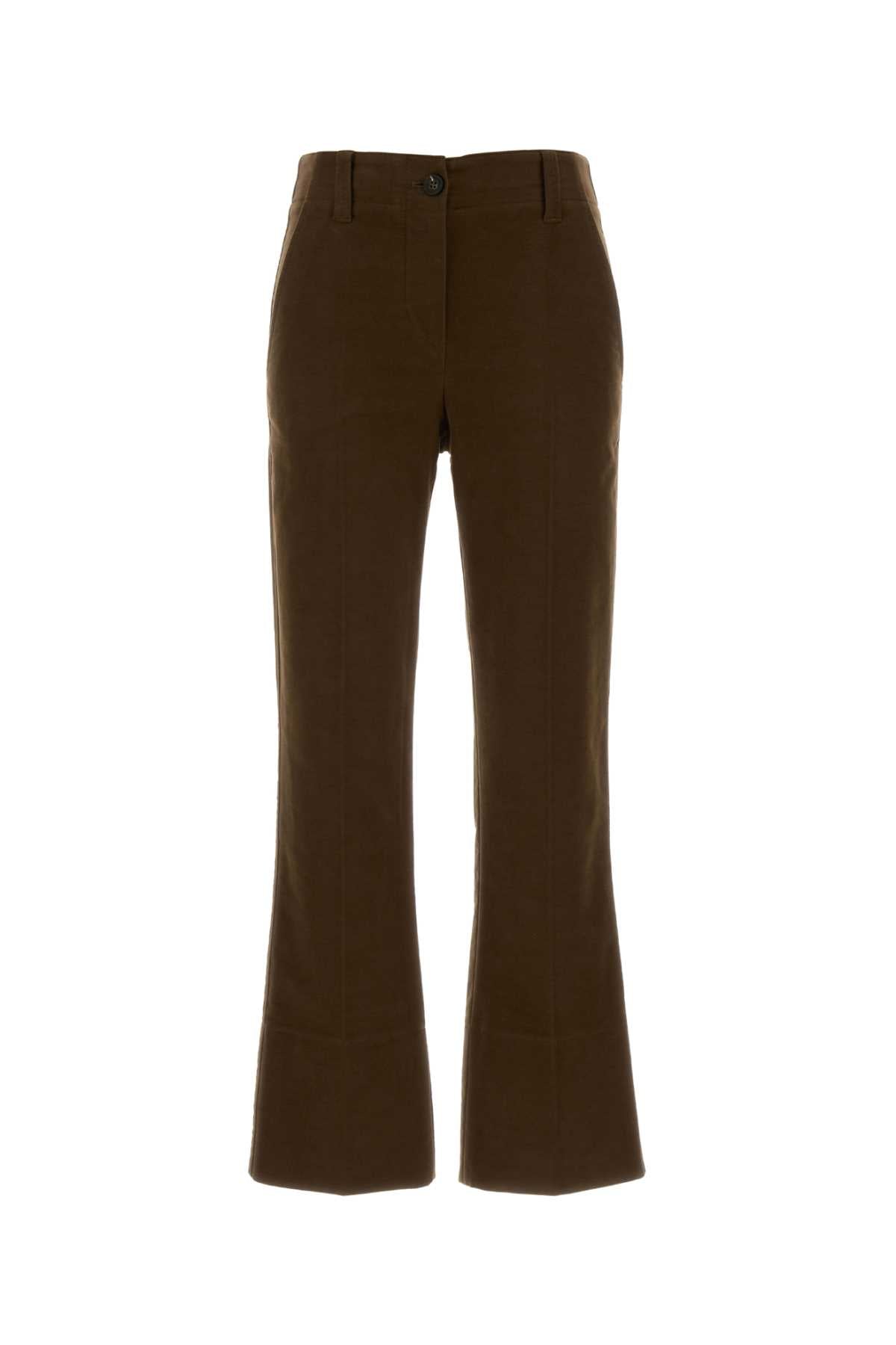 Brunello Cucinelli Women Brown Stretch Cotton Cigarette Pant BRUNELLO CUCINELLI