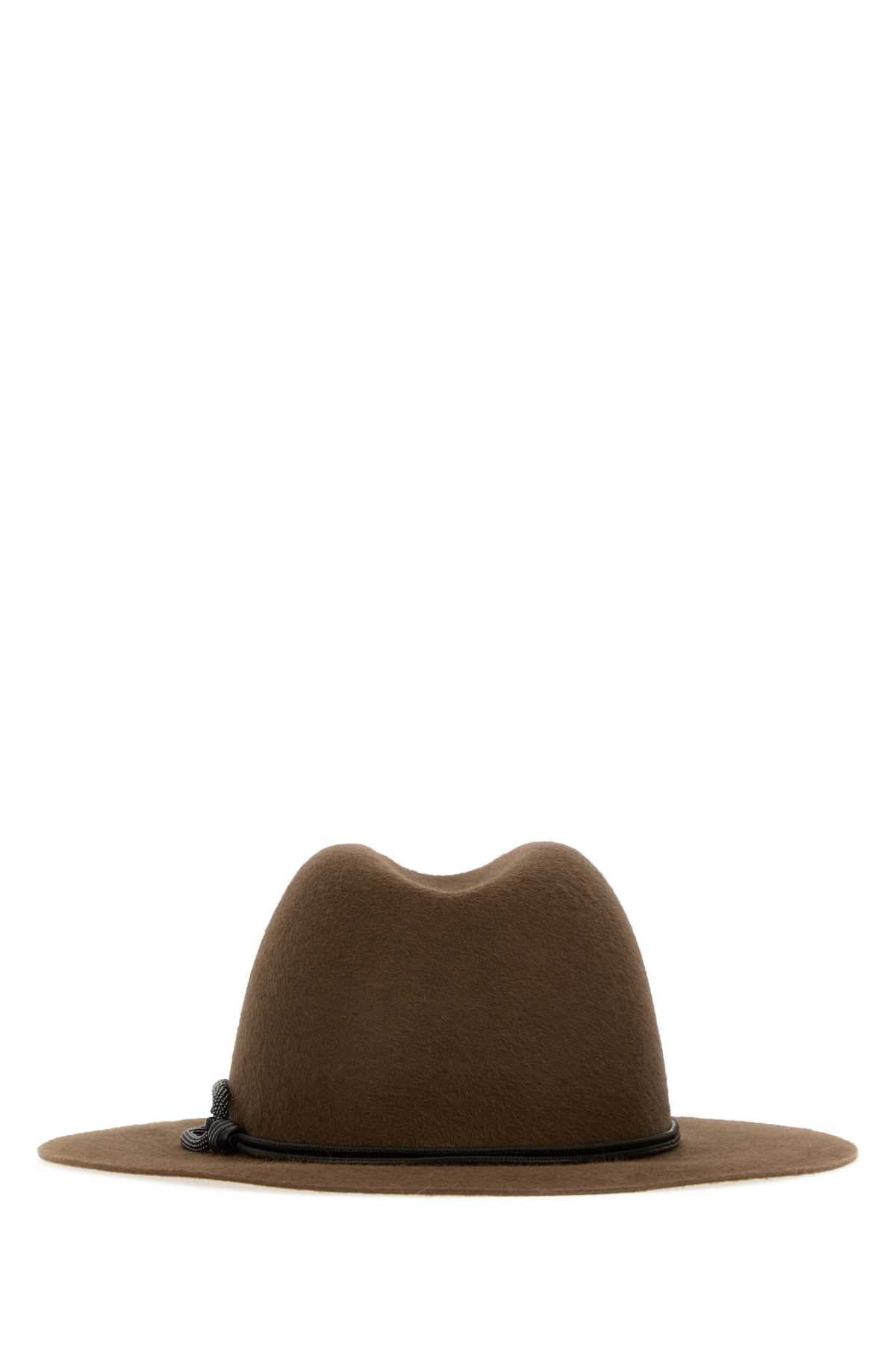 Brunello Cucinelli Women Brown Flannel Hat BRUNELLO CUCINELLI