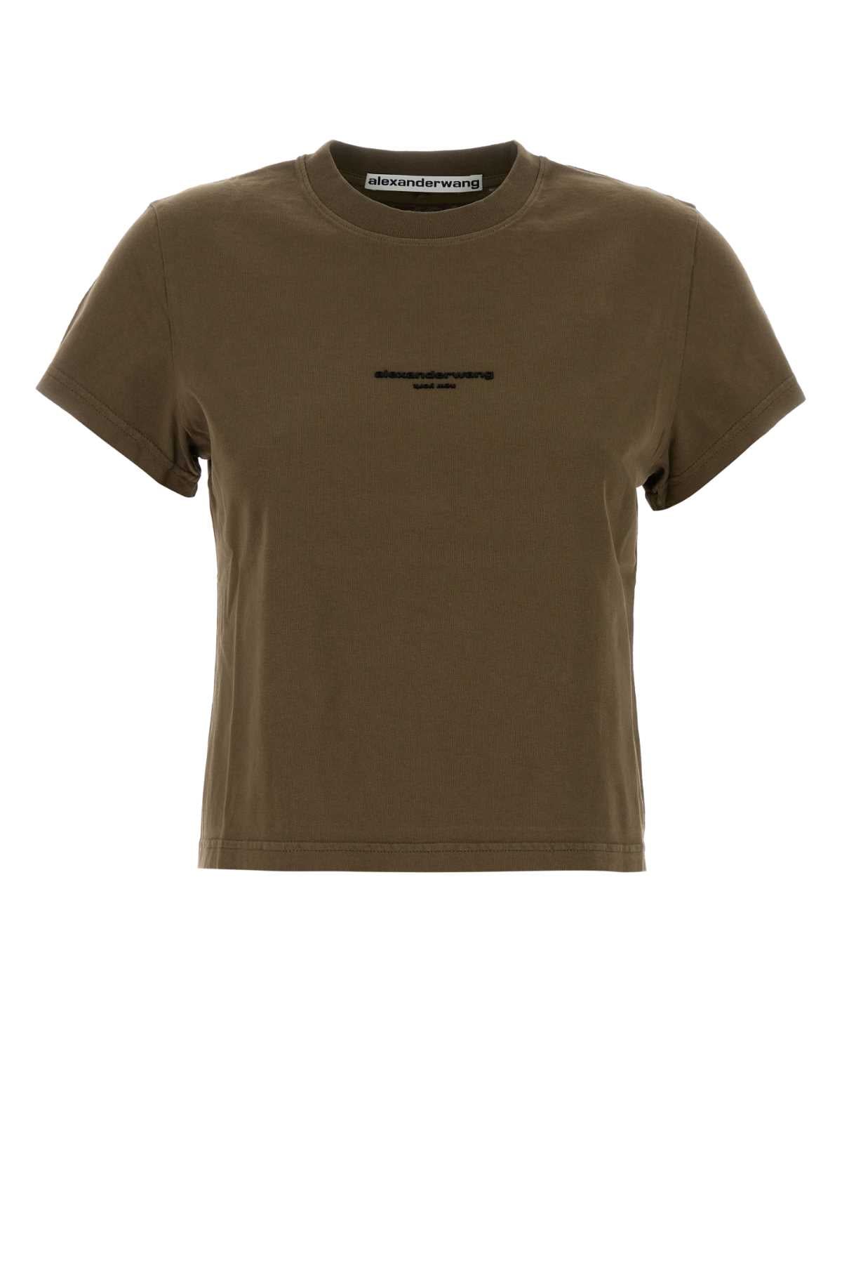 Alexander Wang Women Army Green Cotton T-Shirt ALEXANDER WANG