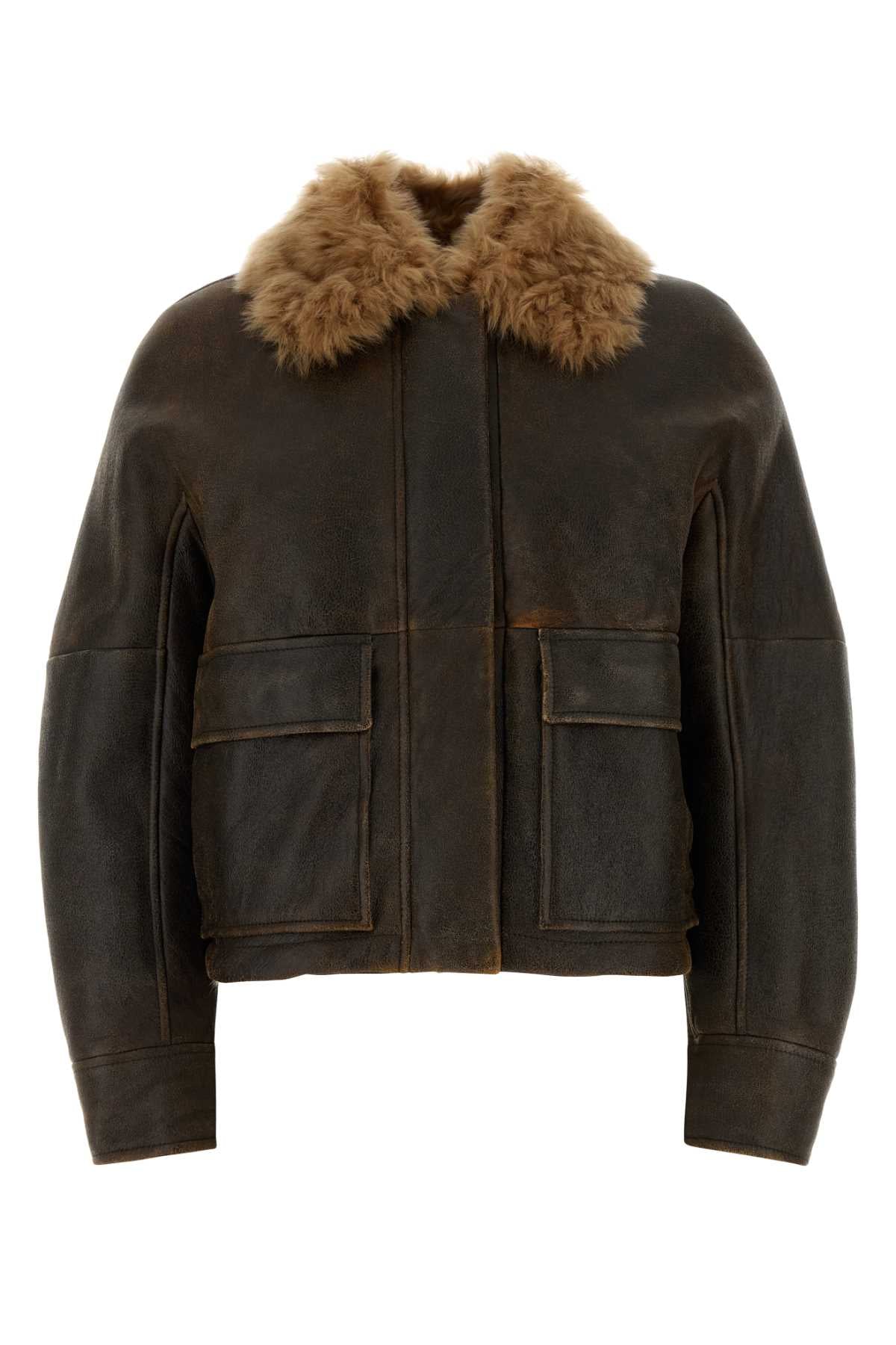 Brunello Cucinelli Women Brown Shearling Jacket BRUNELLO CUCINELLI