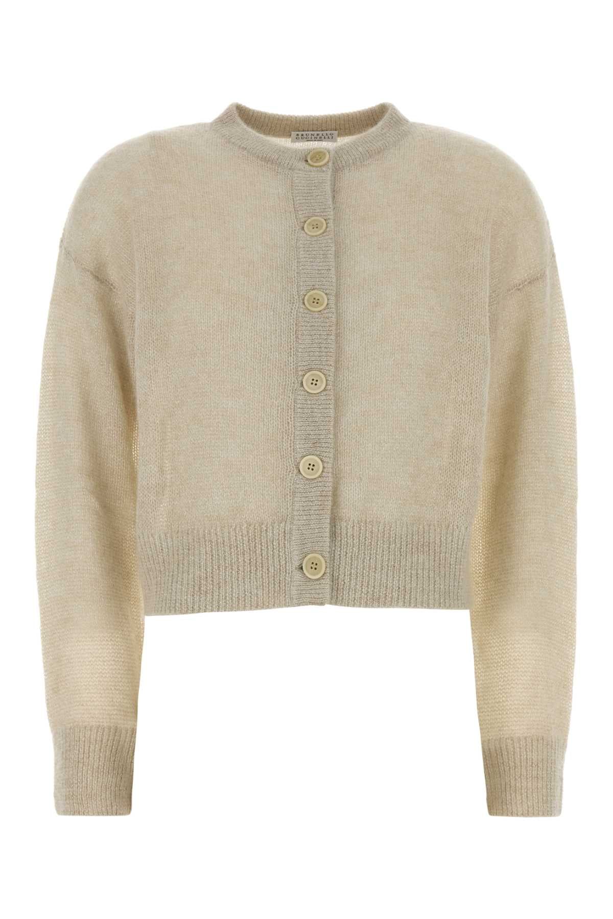 Brunello Cucinelli Women Sand Mohair Blend Cardigan BRUNELLO CUCINELLI