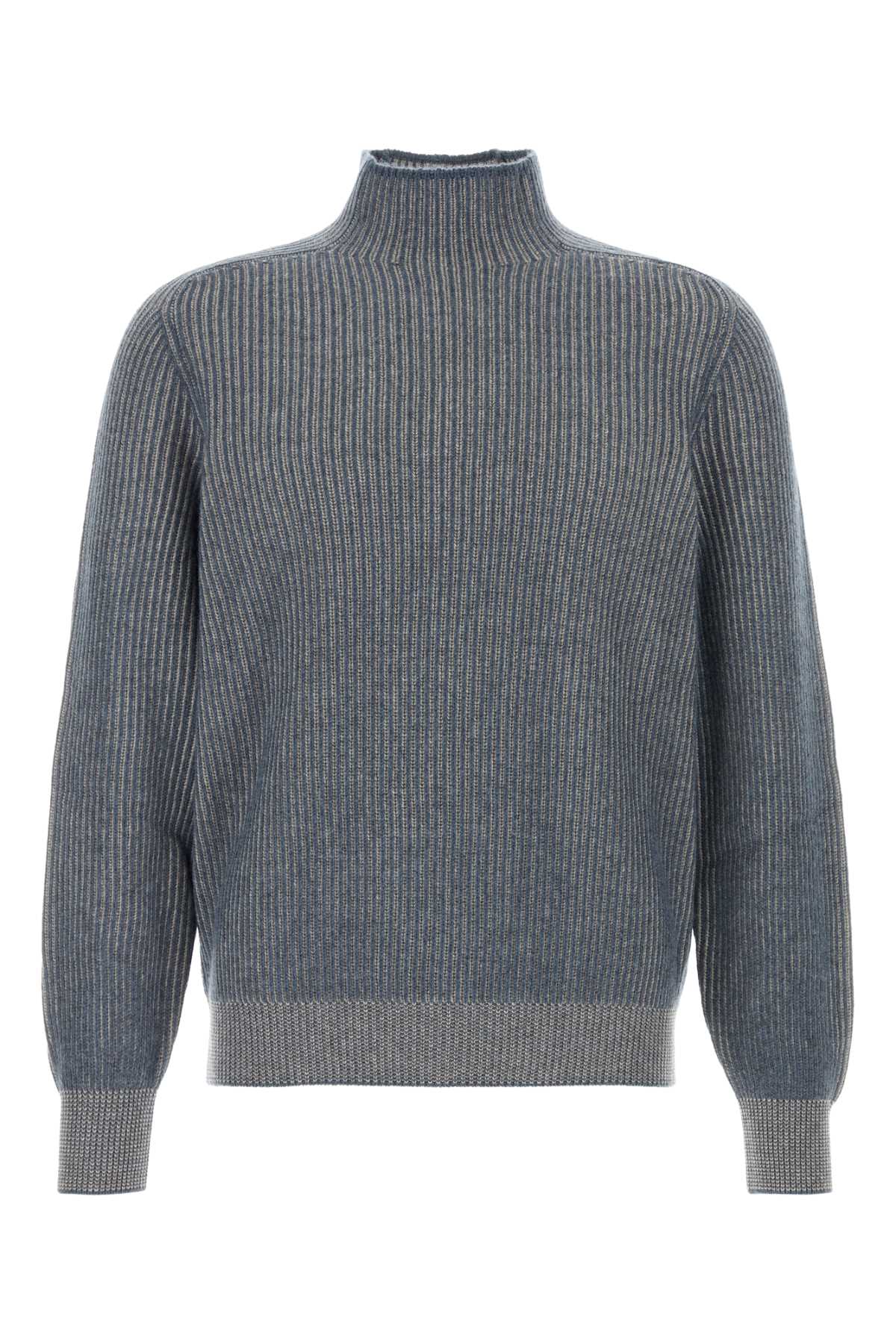 Brunello Cucinelli Men Two-Tone Cashmere Sweater BRUNELLO CUCINELLI