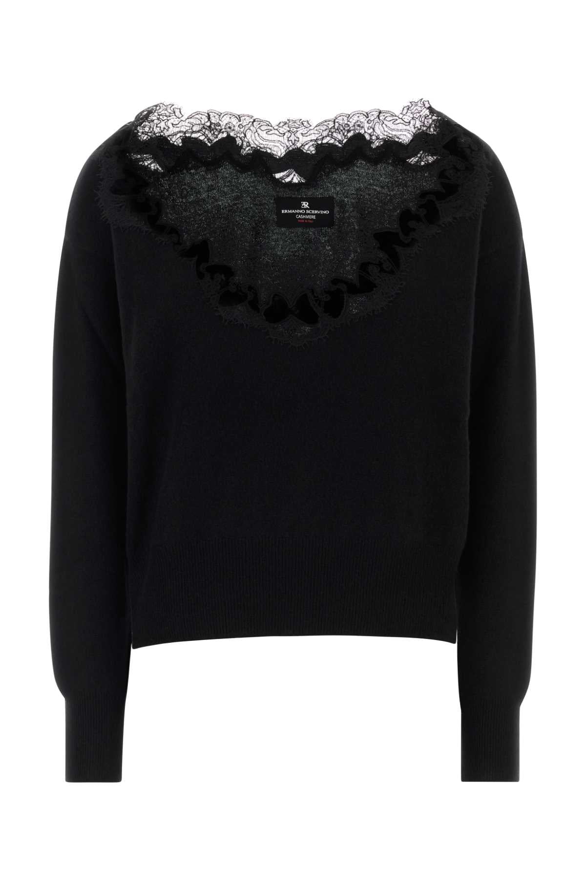Ermanno Scervino Women Black Cashmere Sweater ERMANO SCERVINO