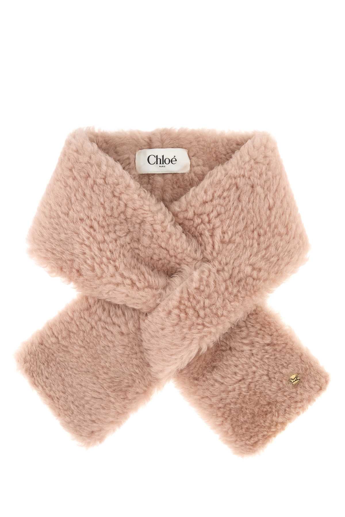 Chloe Women Pink Shearling Scarf CHLOE