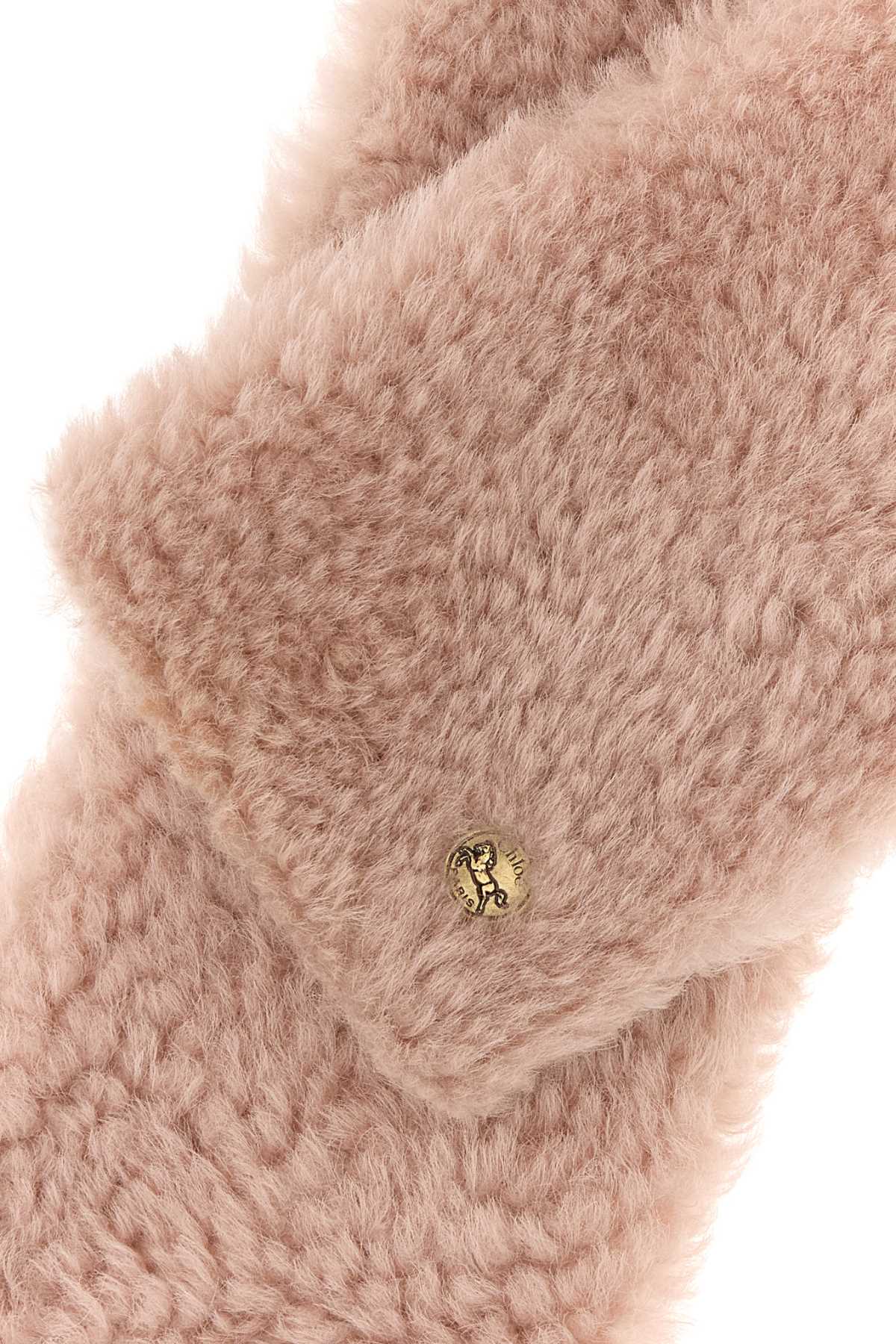 Chloe Women Pink Shearling Scarf CHLOE