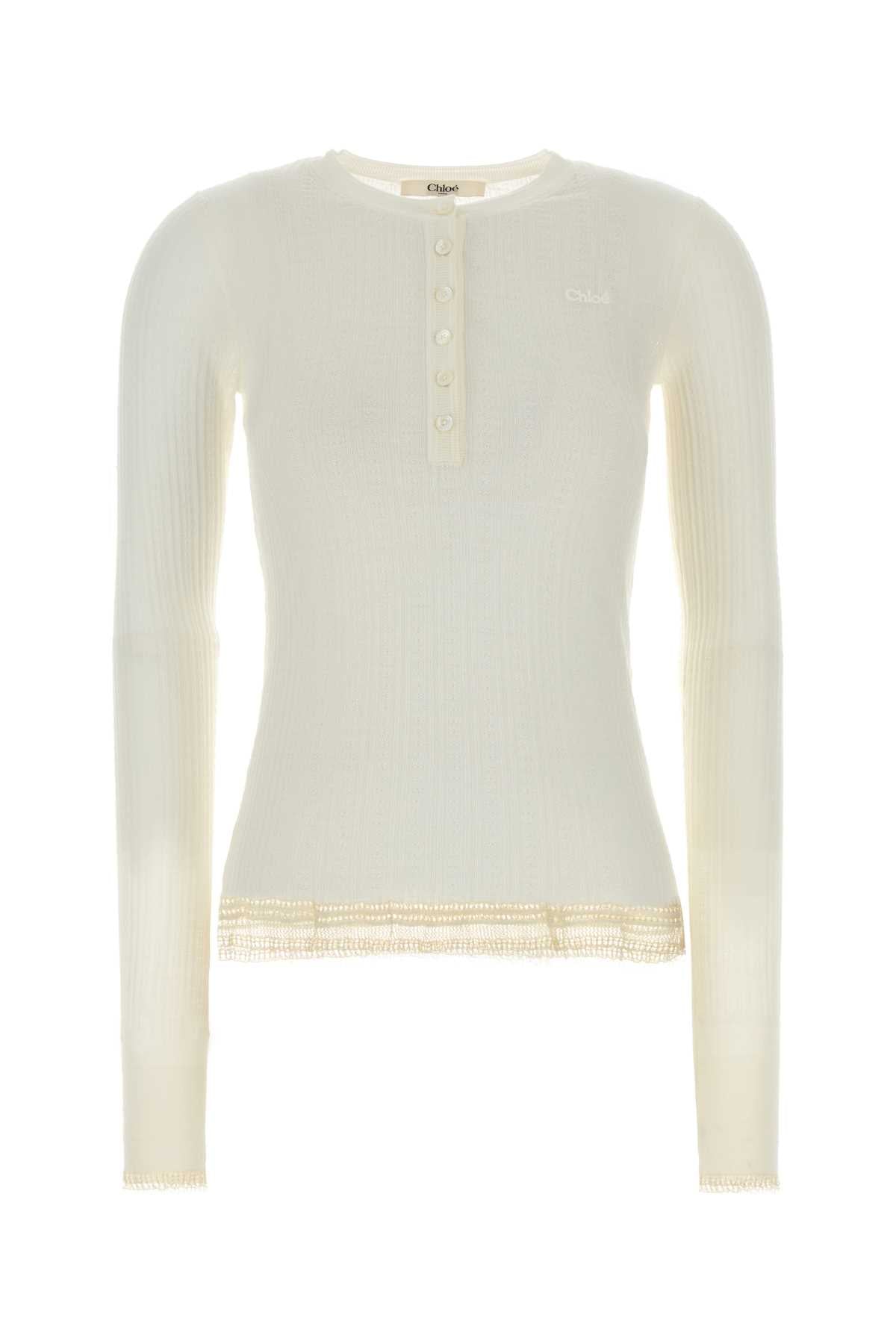 Chloe Women Ivory Wool Sweater CHLOE