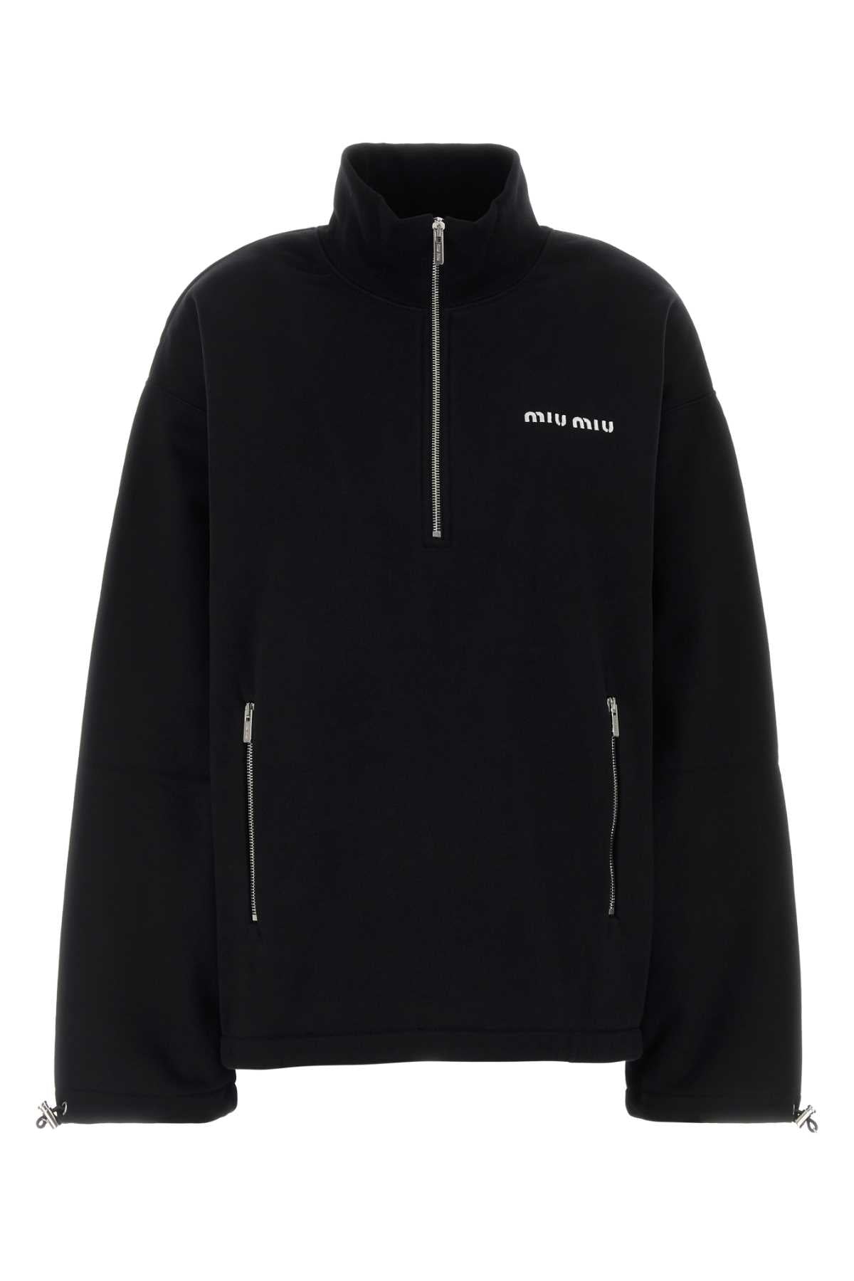 Miu Miu Women Black Cotton Sweatshirt MIU MIU