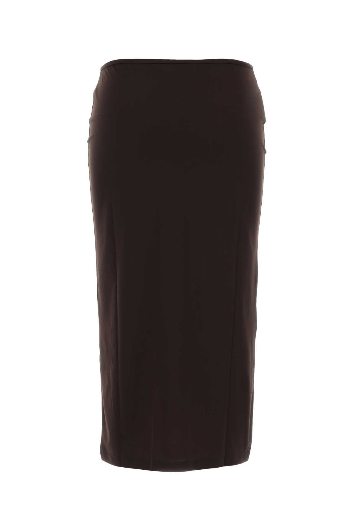 Miu Miu Women Chocolate Jersey Skirt MIU MIU
