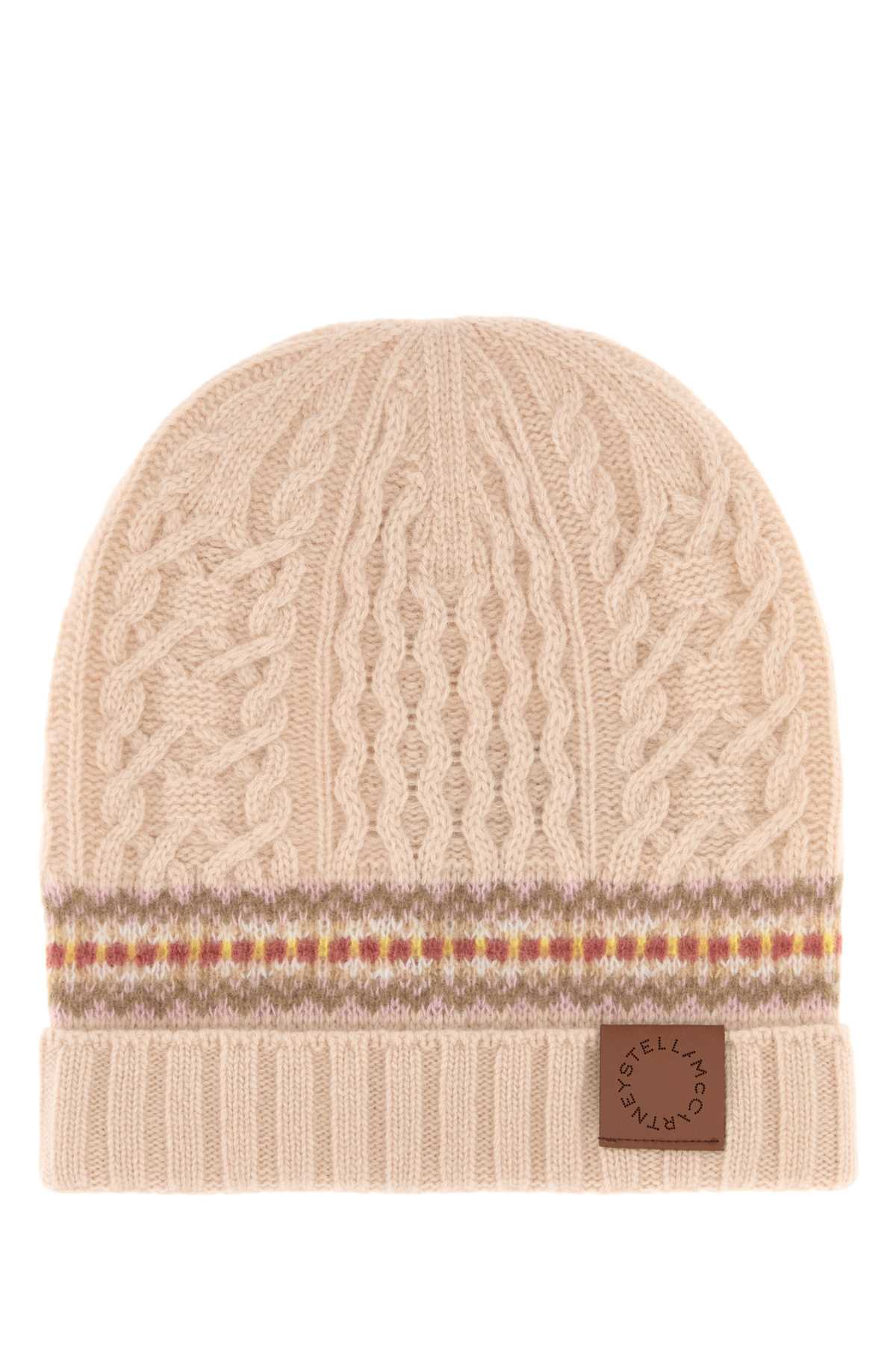 Stella Mccartney Women Light Pink Wool Beanie Hat STELLA MCCARTNEY