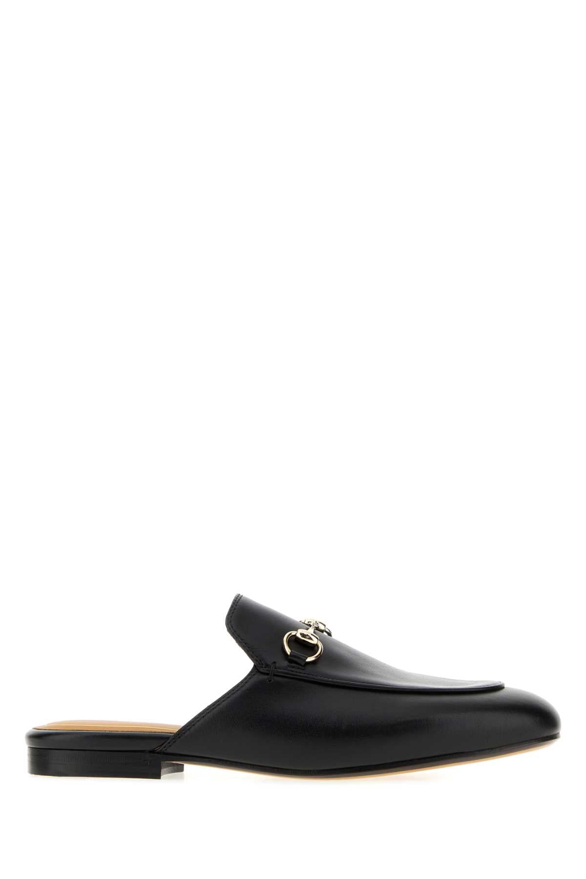 Gucci Women Black Leather Slippers GUCCI