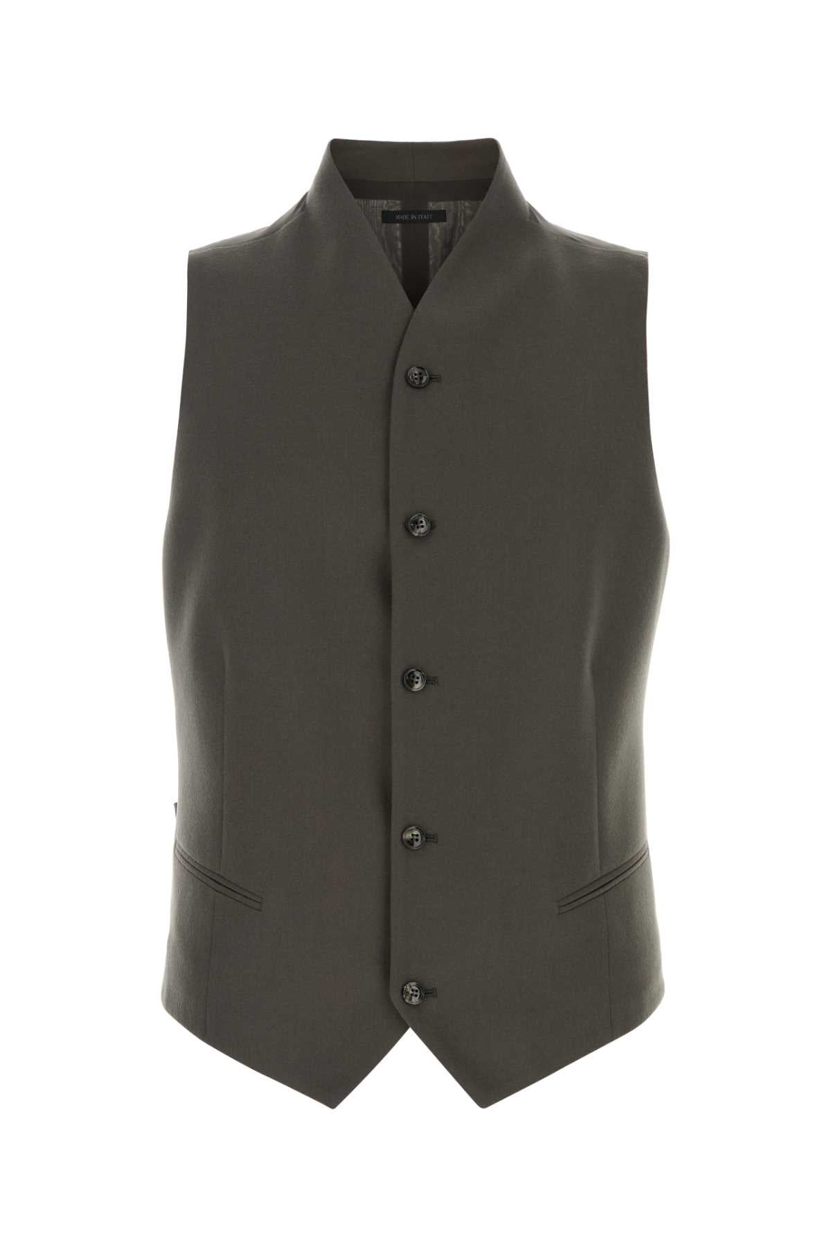 Giorgio Armani Men Graphite Wool Vest GIORGIO ARMANI