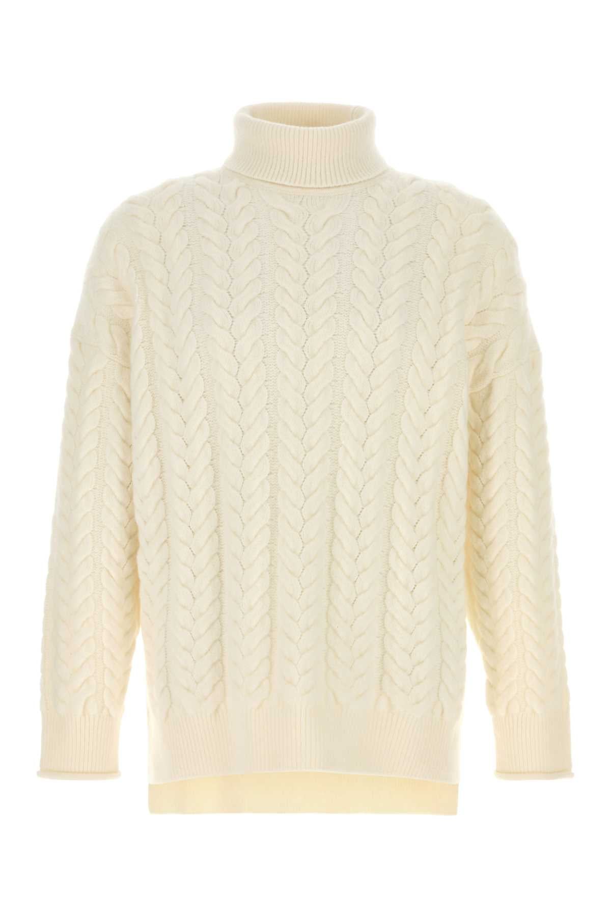Giorgio Armani Men Ivory Cashmere Blend Sweater GIORGIO ARMANI