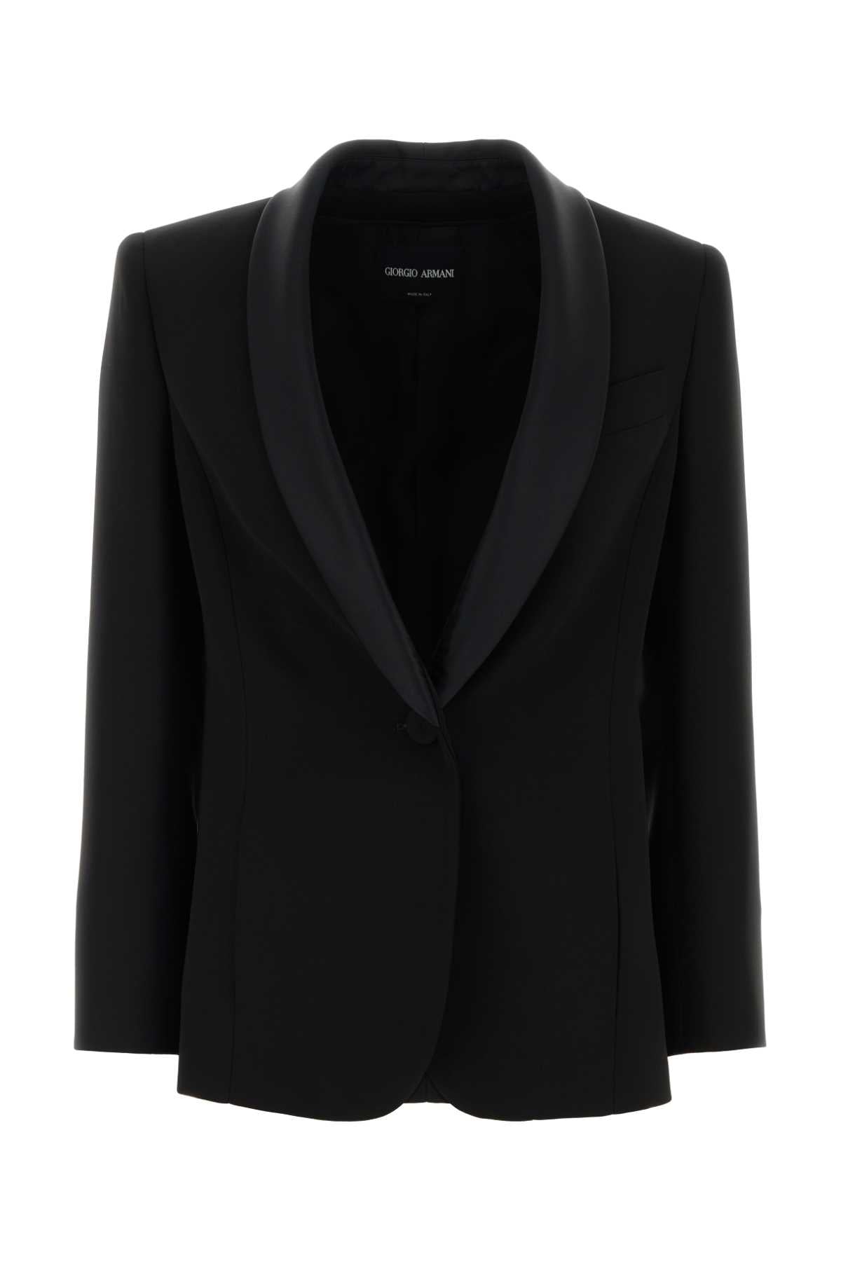 Giorgio Armani Women Black Cady Blazer GIORGIO ARMANI