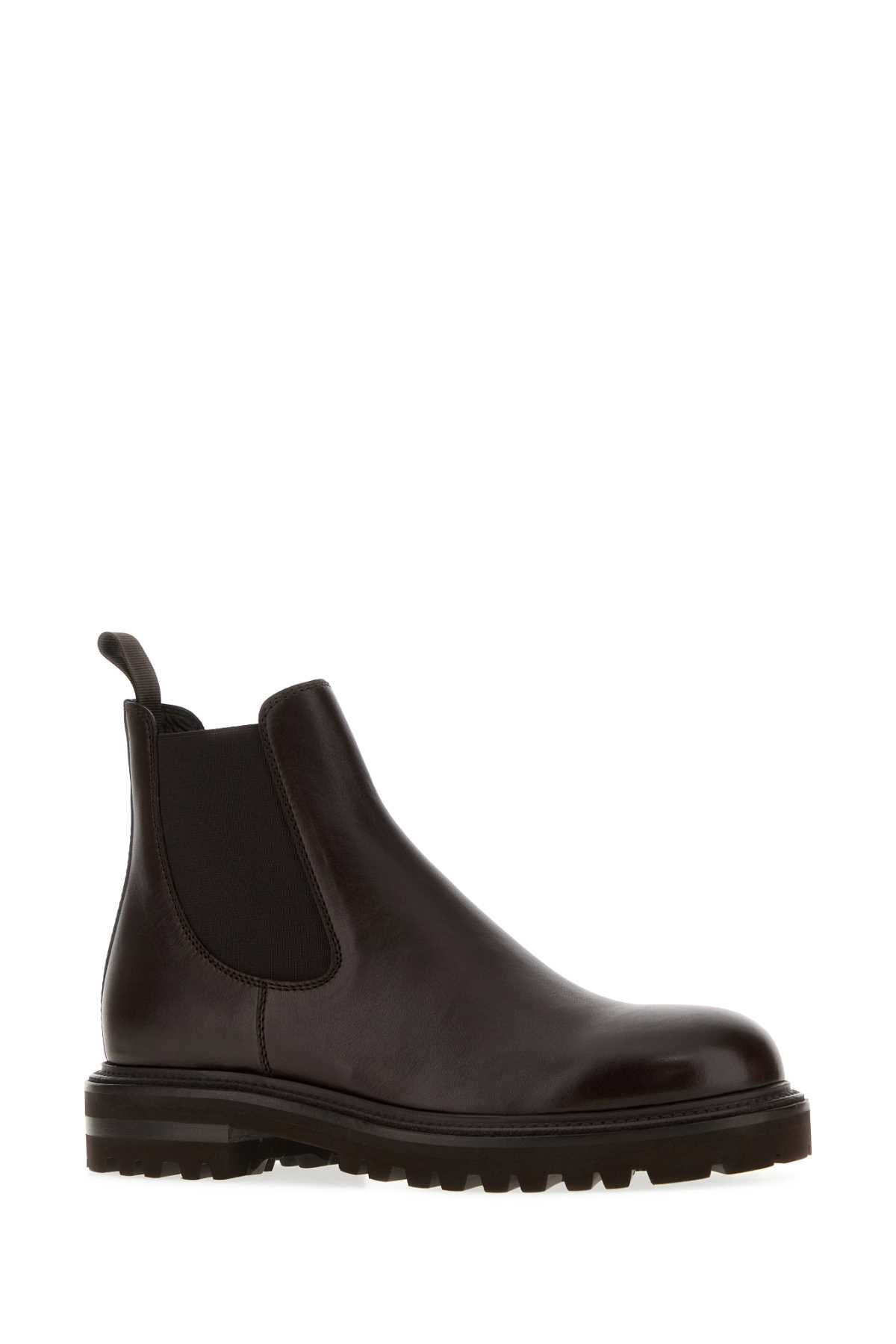 Giorgio Armani Men Chocolate Leather Ankle Boots GIORGIO ARMANI