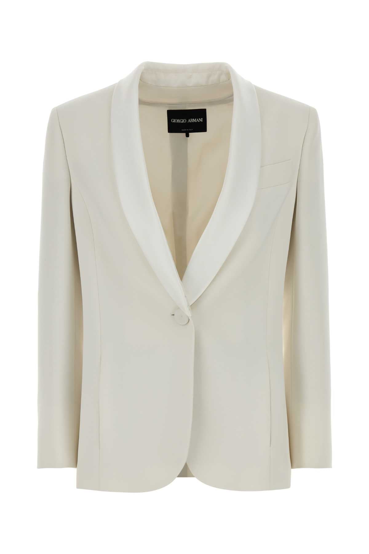 Giorgio Armani Women White Cady Blazer GIORGIO ARMANI