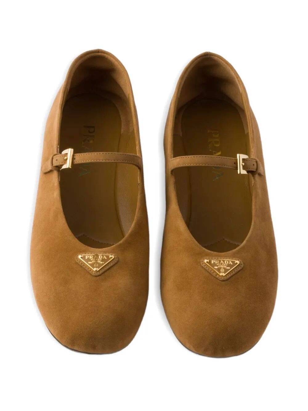 Prada Women Round Toe Suede Ballerinas PRADA