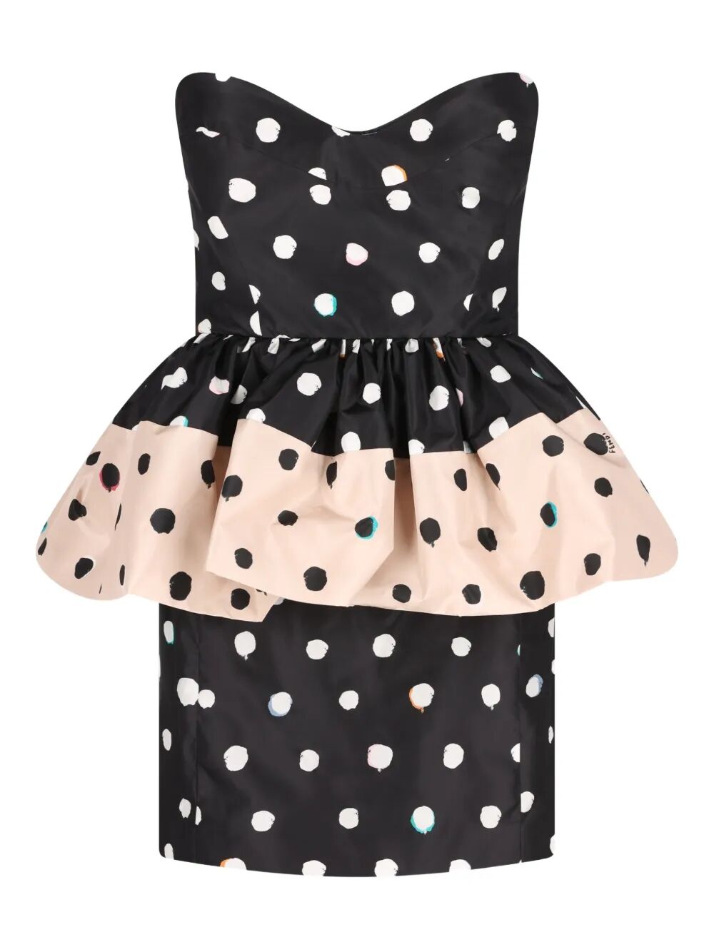 Fendi Women Falena Dots-Print Taffeta Bustier Dress FENDI