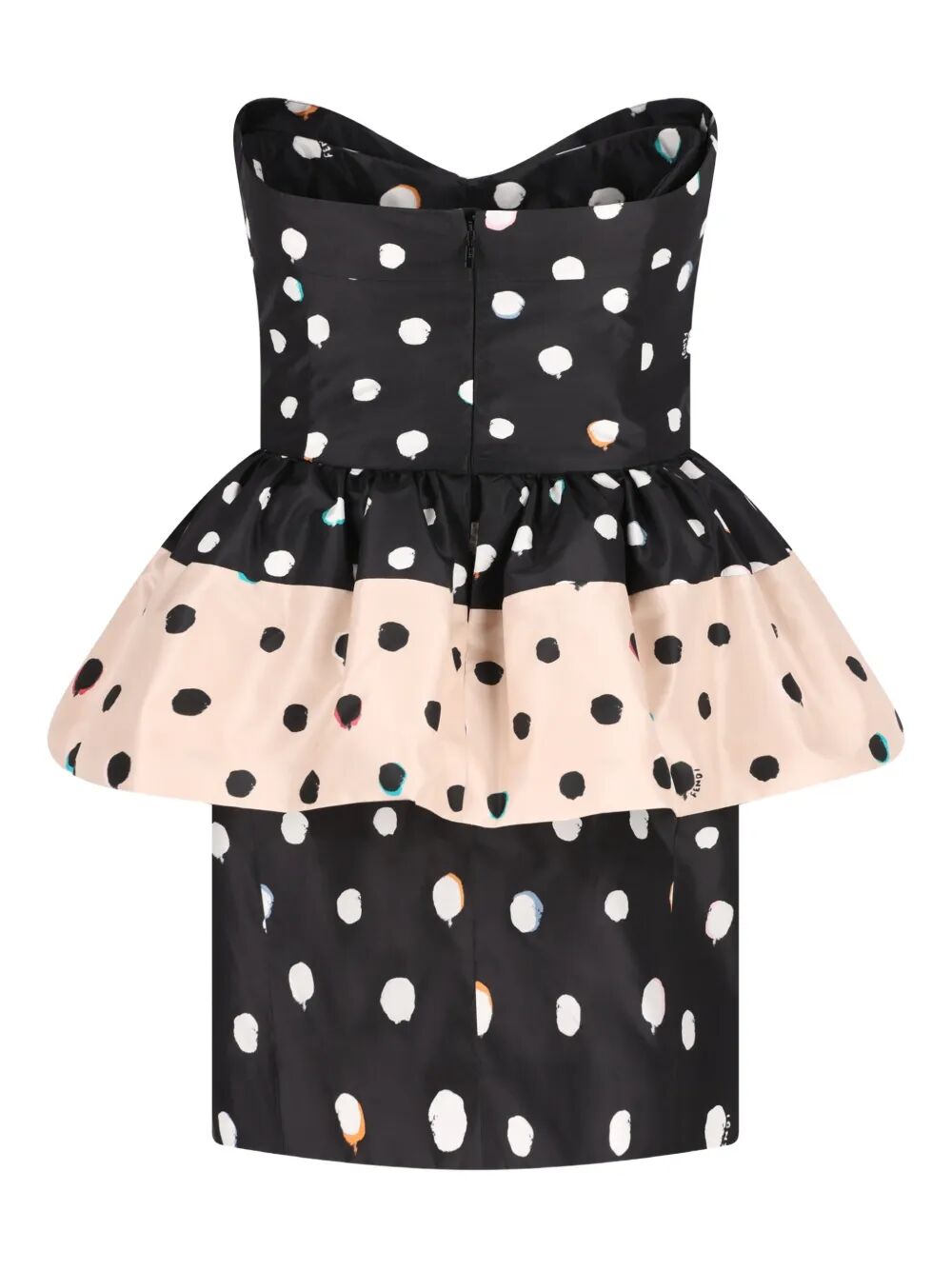Fendi Women Falena Dots-Print Taffeta Bustier Dress FENDI
