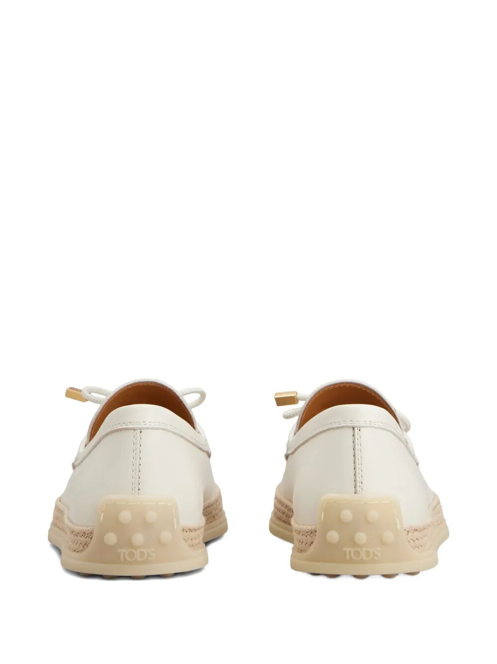Tod's Women Raffia Weaving Leather Loafers With Laces TOD'S