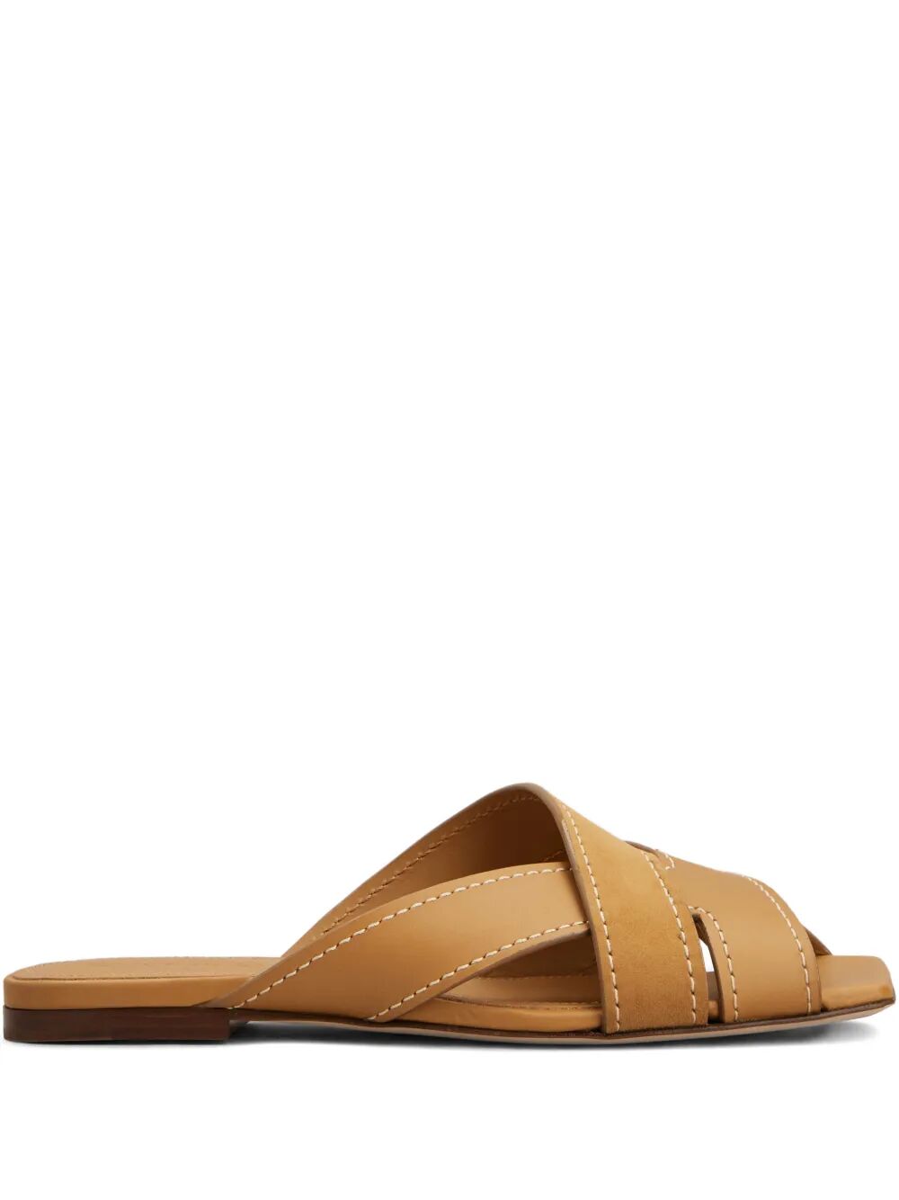 Tod's Women Flat Leather Sandals With Crossed Straps TOD'S