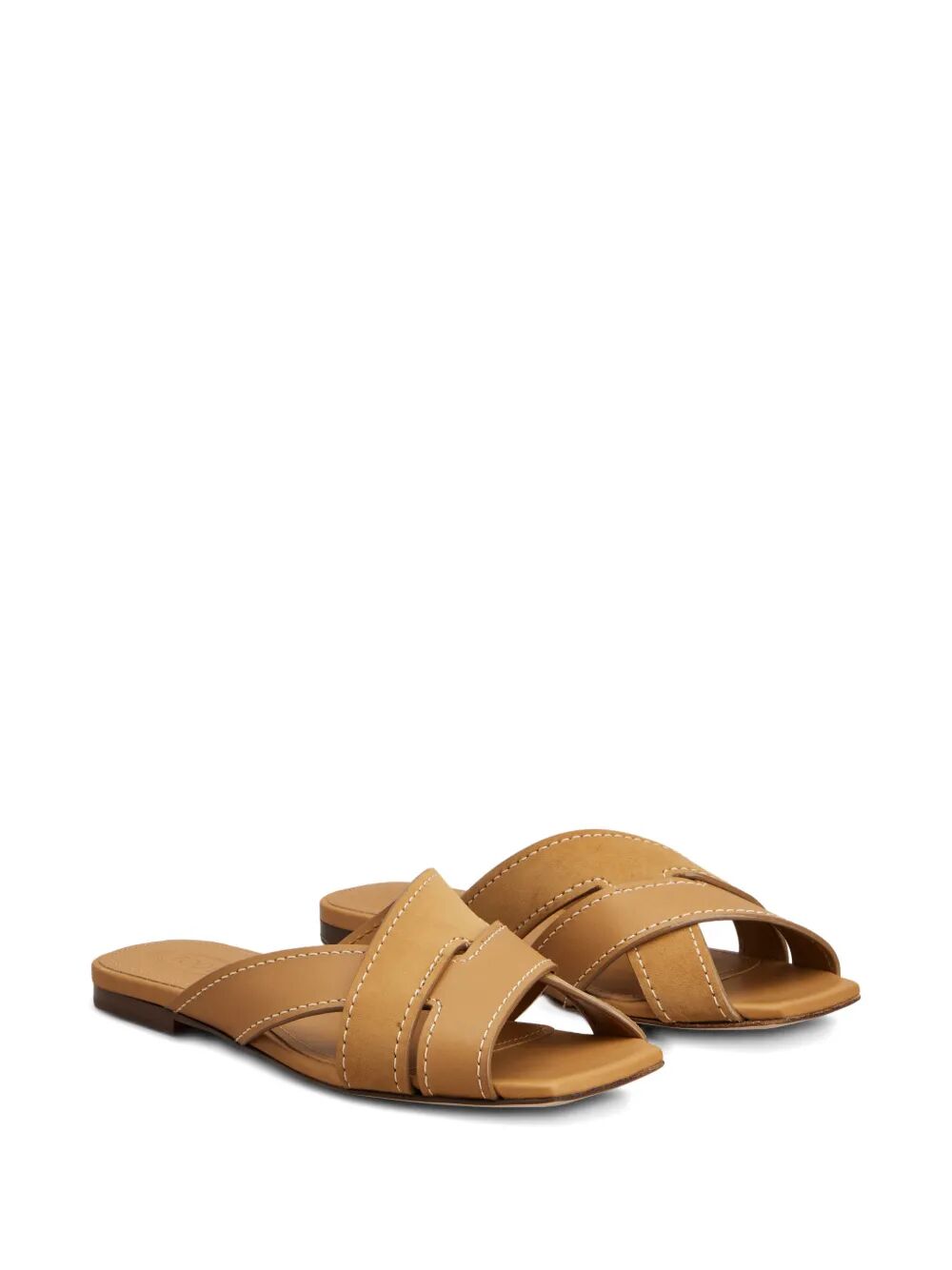 Tod's Women Flat Leather Sandals With Crossed Straps TOD'S