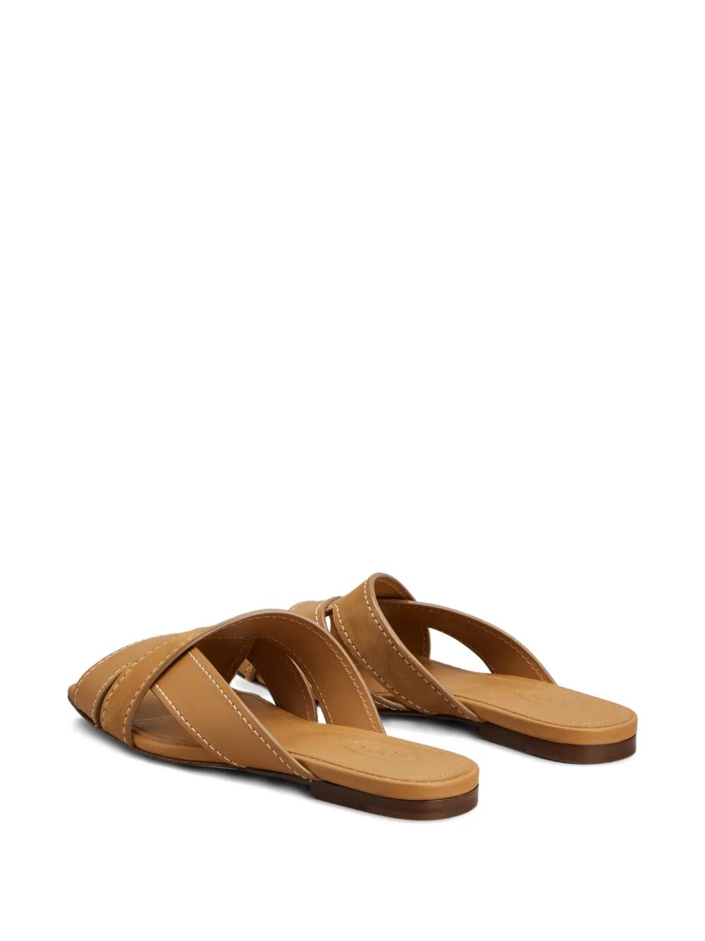 Tod's Women Flat Leather Sandals With Crossed Straps TOD'S