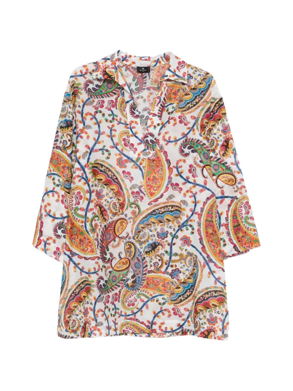 Etro Women Paisley-Print V-Neck Beach Kimono Shirt ETRO