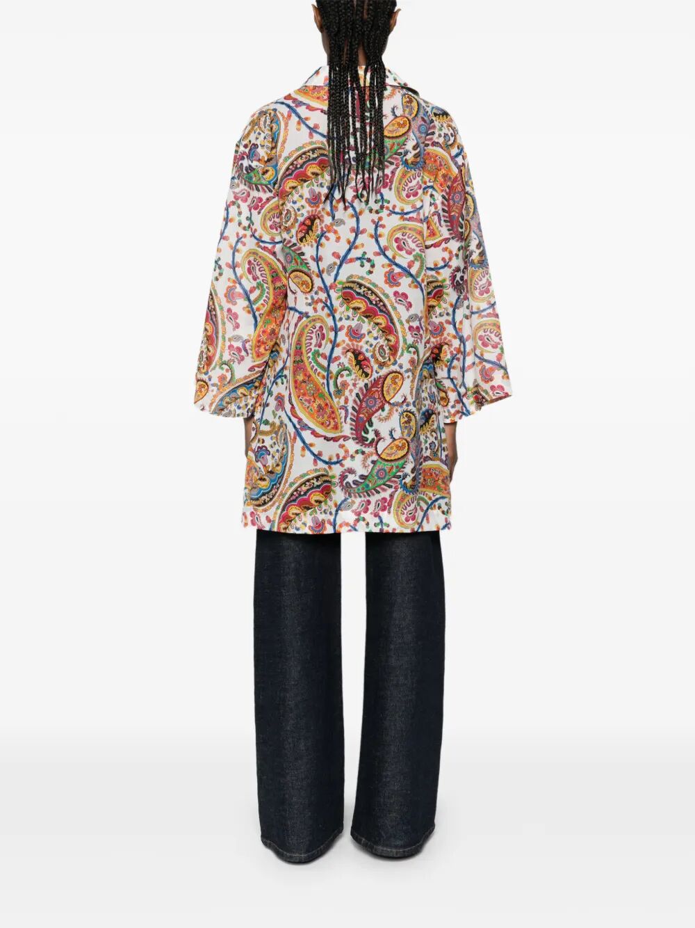 Etro Women Paisley-Print V-Neck Beach Kimono Shirt ETRO