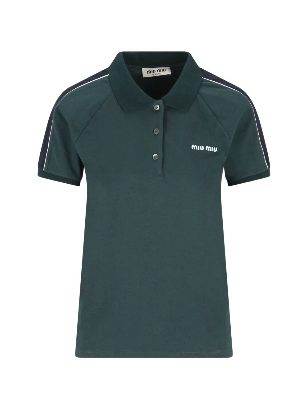 Miu Miu Women Two-Tone Jersey Polo Shirt MIU MIU