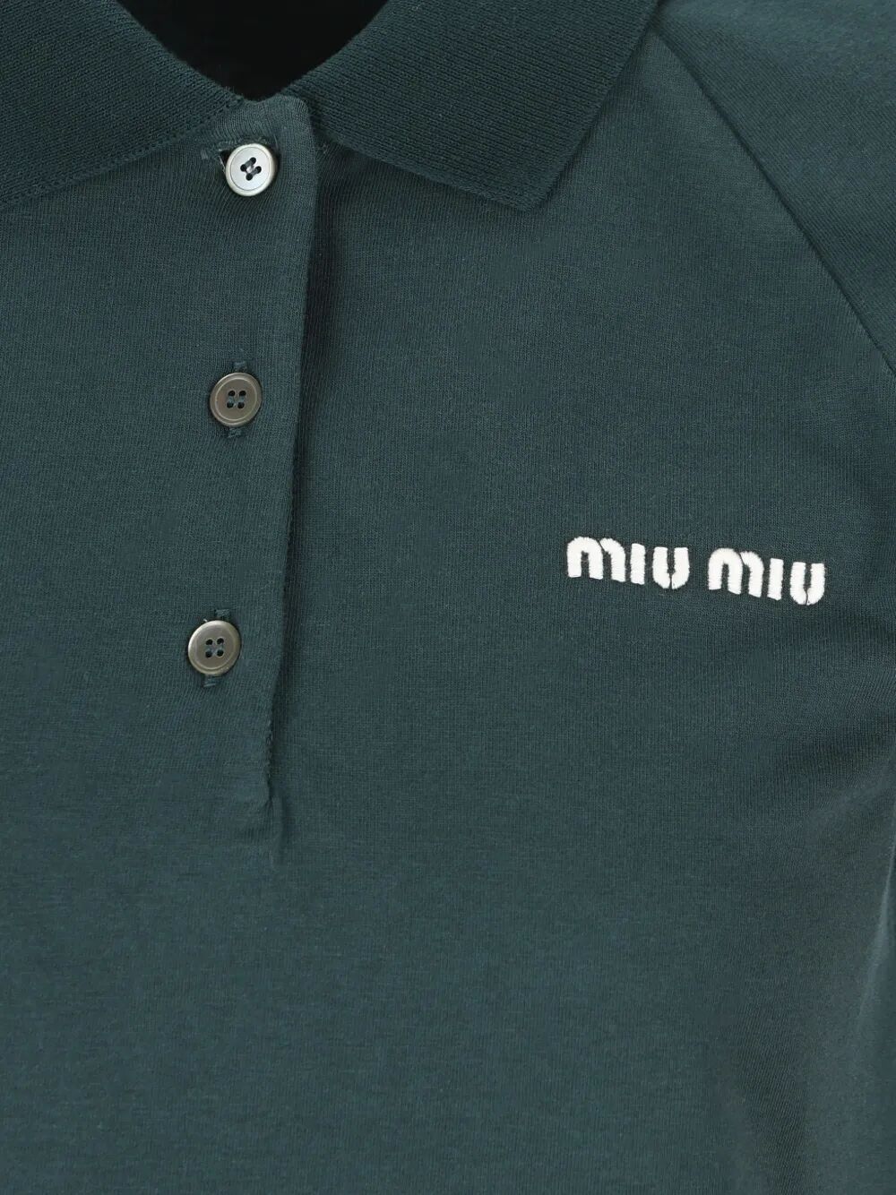 Miu Miu Women Two-Tone Jersey Polo Shirt MIU MIU