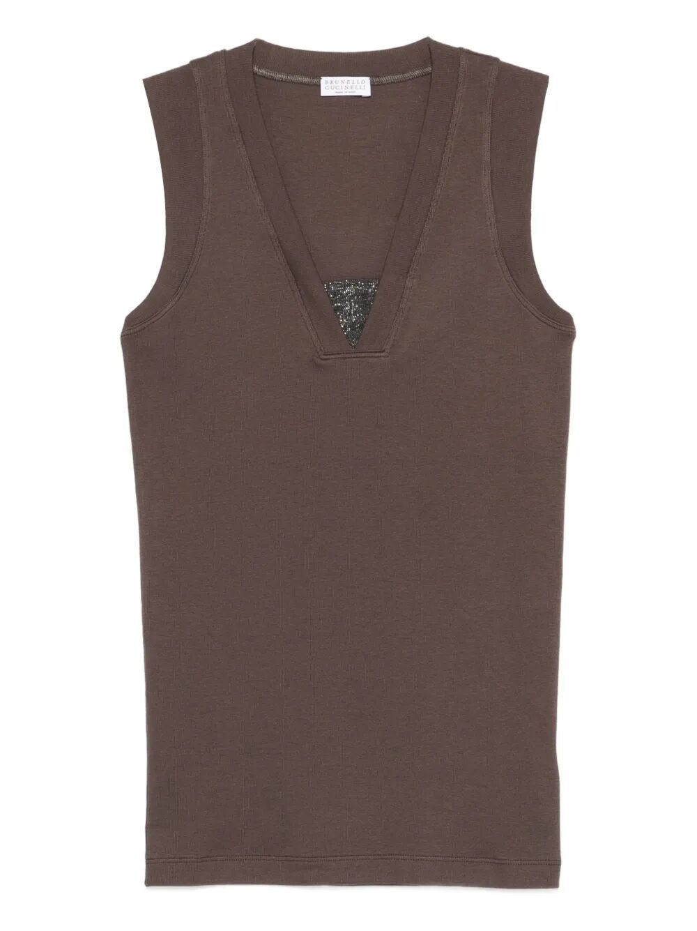 Brunello Cucinelli Women Stretch Cotton Jersey Tank Top With Precious Faux-Layering BRUNELLO CUCINELLI