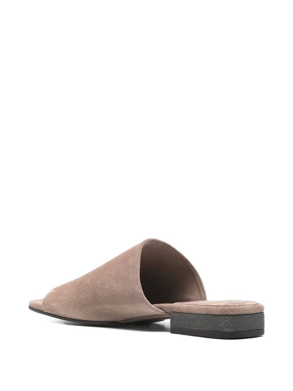 Brunello Cucinelli Women Suede Mules With Monili BRUNELLO CUCINELLI