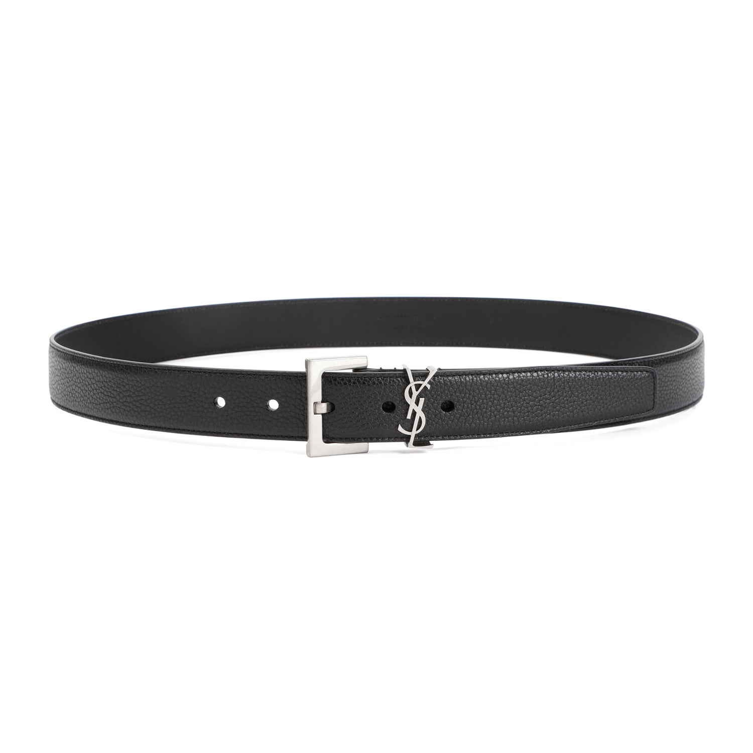 Saint Laurent Grained Calf Leather Belt Men SAINT LAURENT