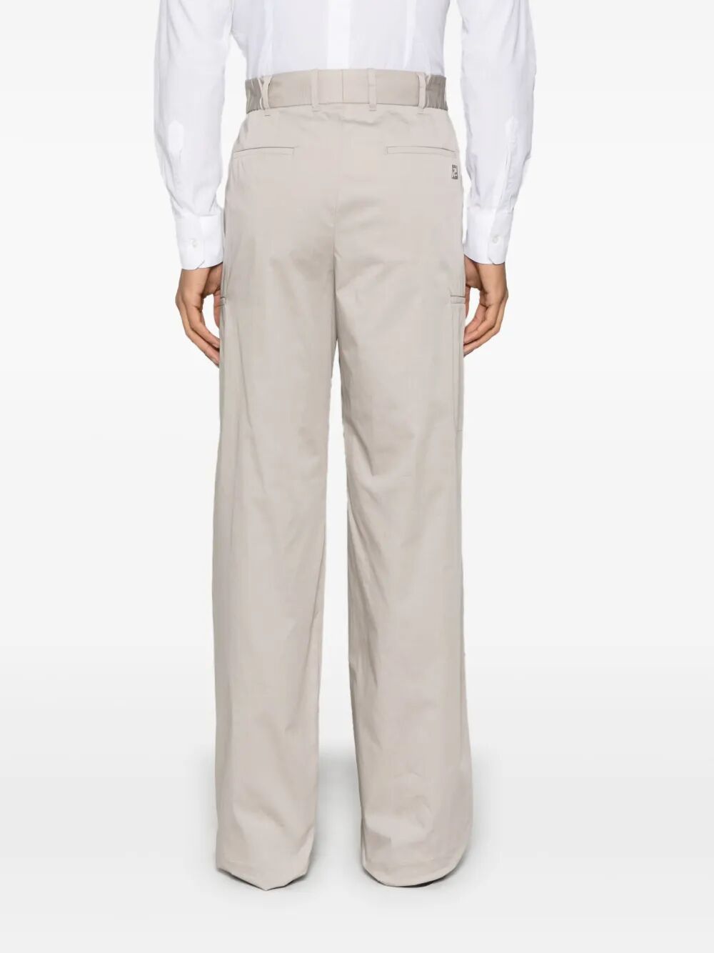 Fendi Men Straight-Cut Cargo Cotton Trousers FENDI