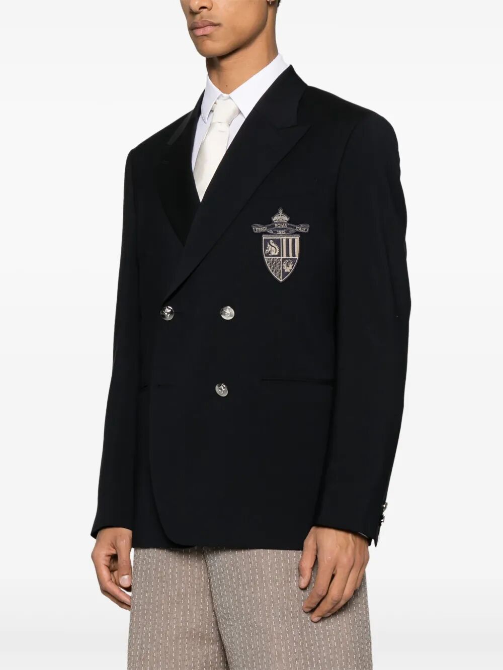 Fendi Men Straight-Cut Double Breasted Wool Jacket FENDI